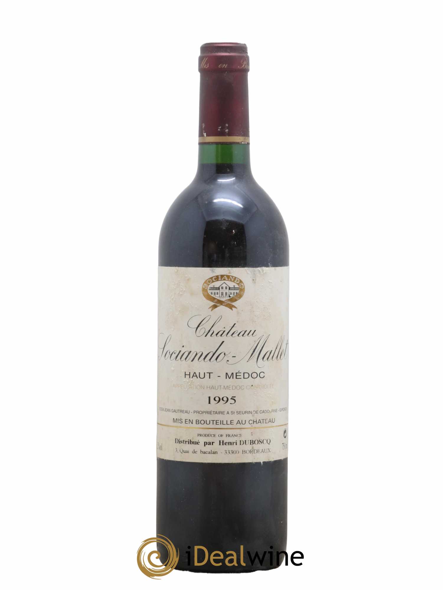 Château Sociando Mallet 1995 - Lot de 1 bouteille - 0