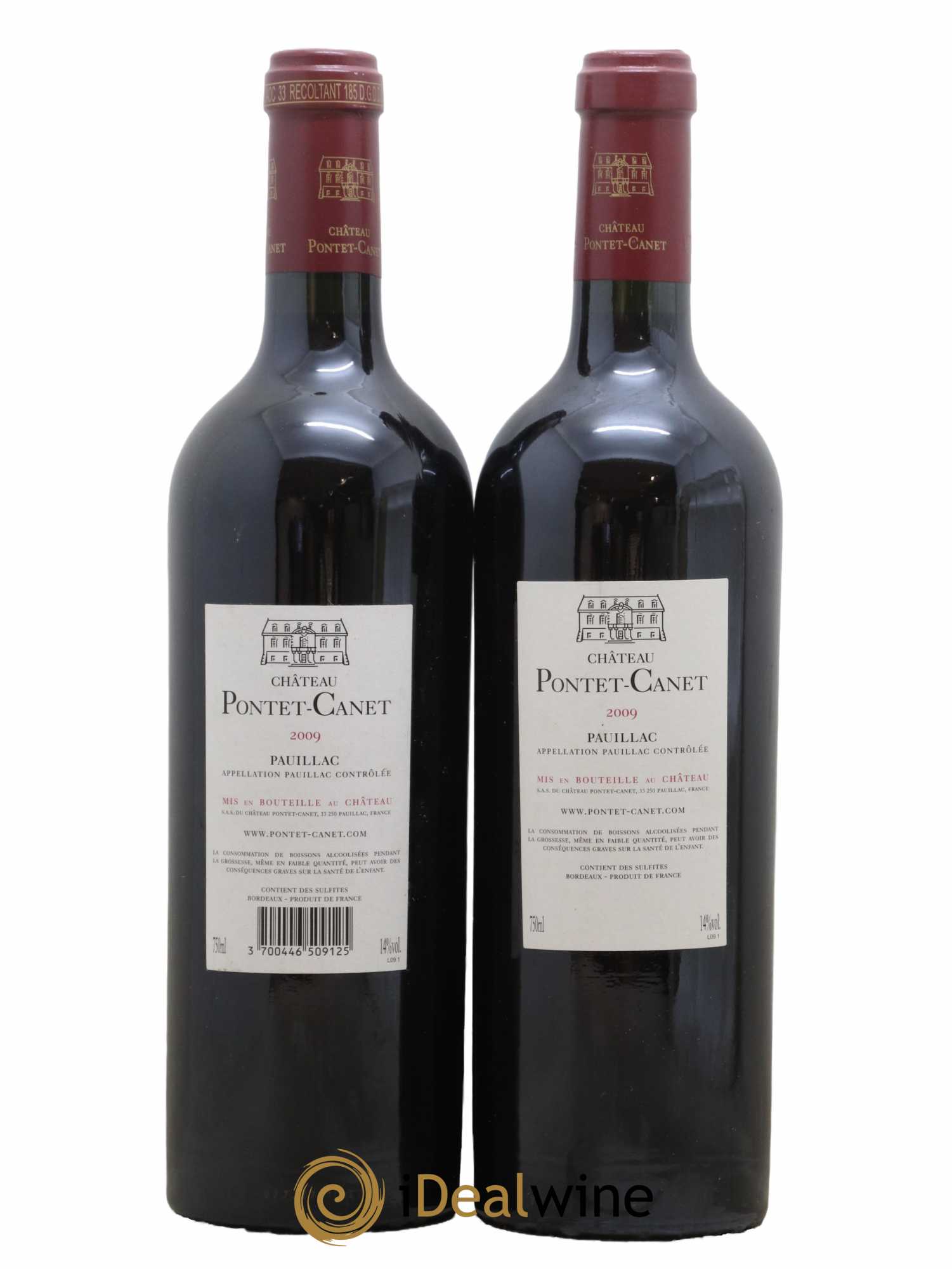 Château Pontet Canet 5ème Grand Cru Classé 2009 - Lot de 2 bouteilles - 1