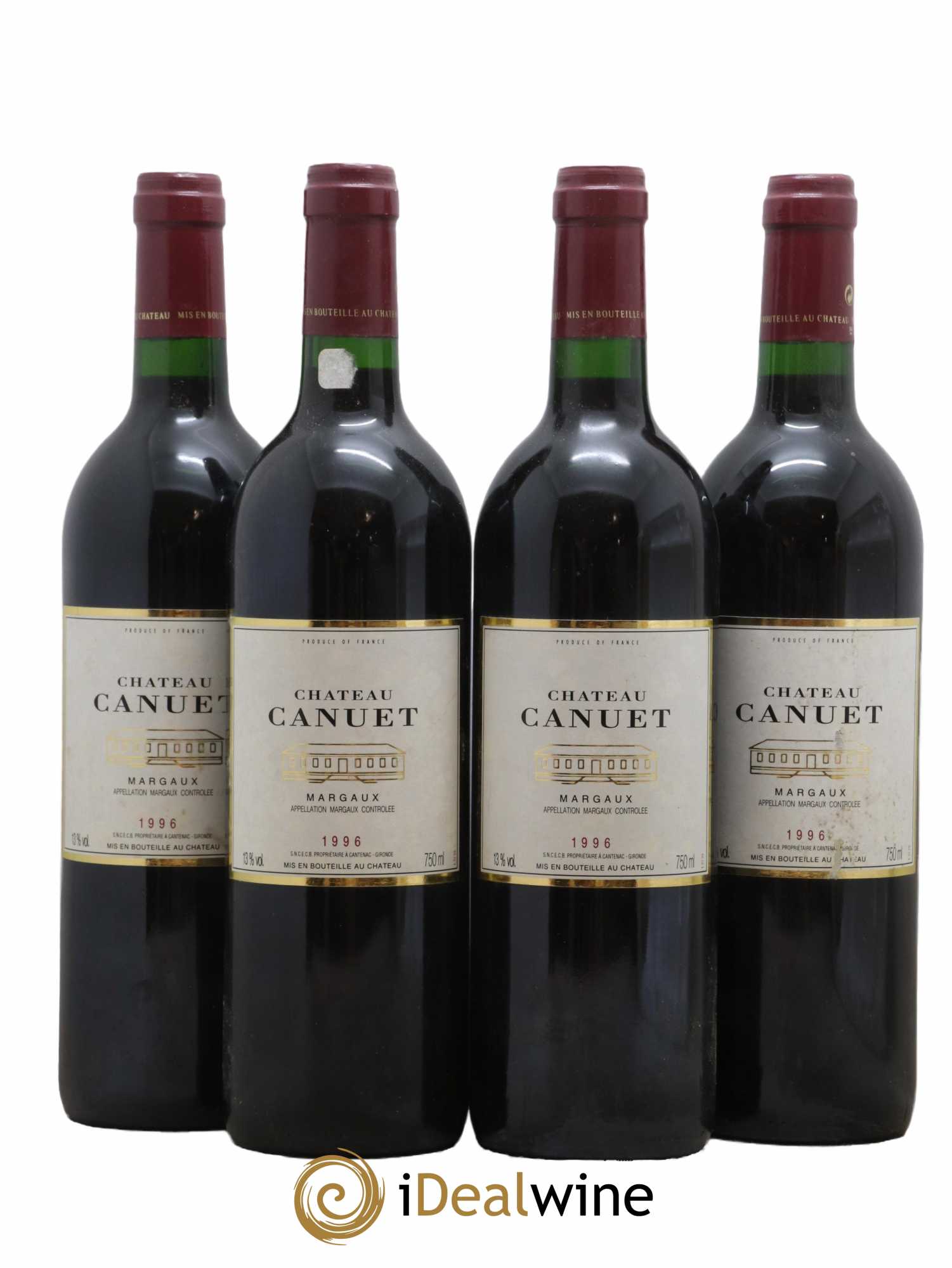 Bordeaux Château Canuet Margaux 1996 - Lot de 4 bouteilles - 0