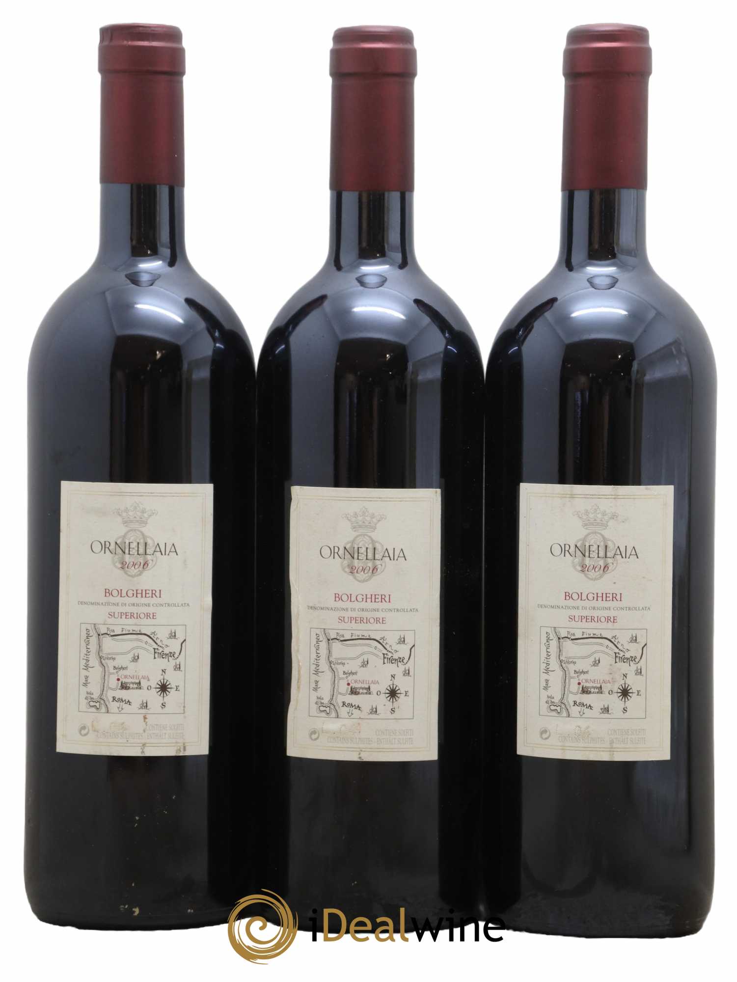 Bolgheri DOC Superiore Ornellaia Tenuta Dell'Ornellaia - Frescobaldi 2006 - Lot de 3 bouteilles - 1