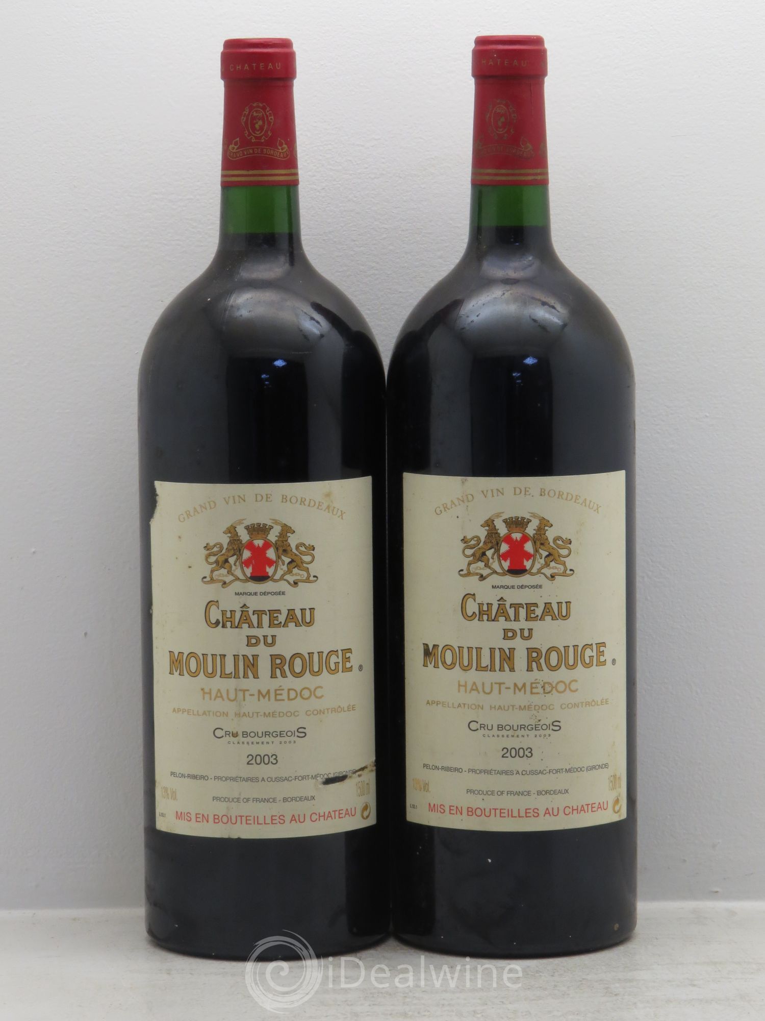 Château du Moulin Rouge Cru Bourgeois 2003 - Lot de 2 magnums - 0
