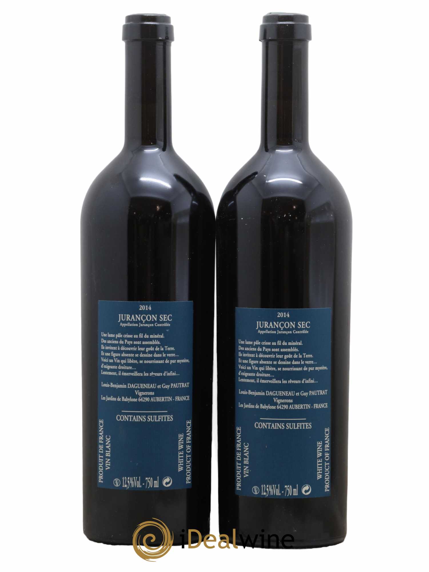 Vin de France(anciennement Jurançon) Les Jardins de Babylone Sec Didier Dagueneau 2014 - Lot de 2 bouteilles - 1