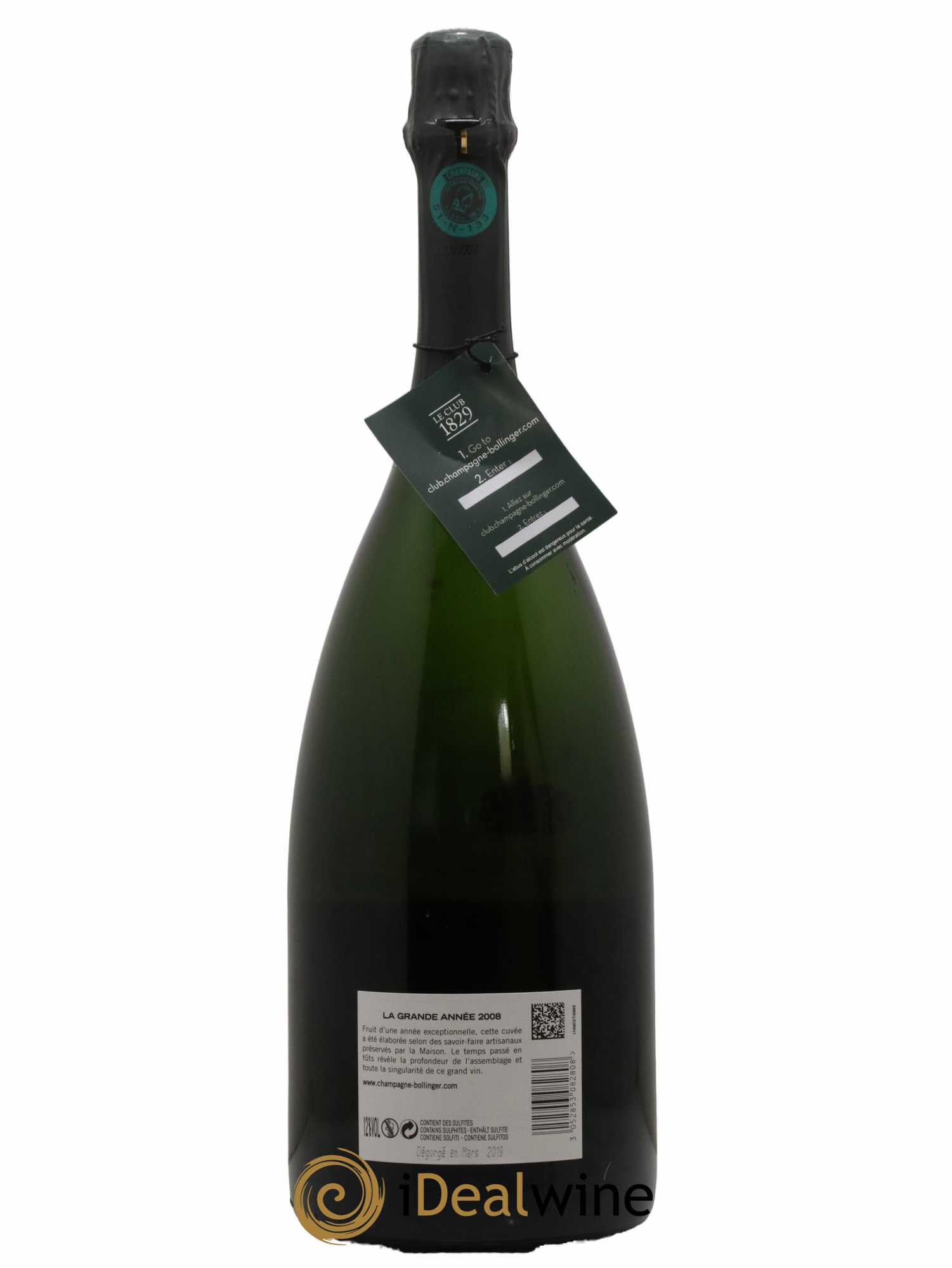 Grande Année Brut Bollinger 2008 - Lotto di 1 magnum - 2