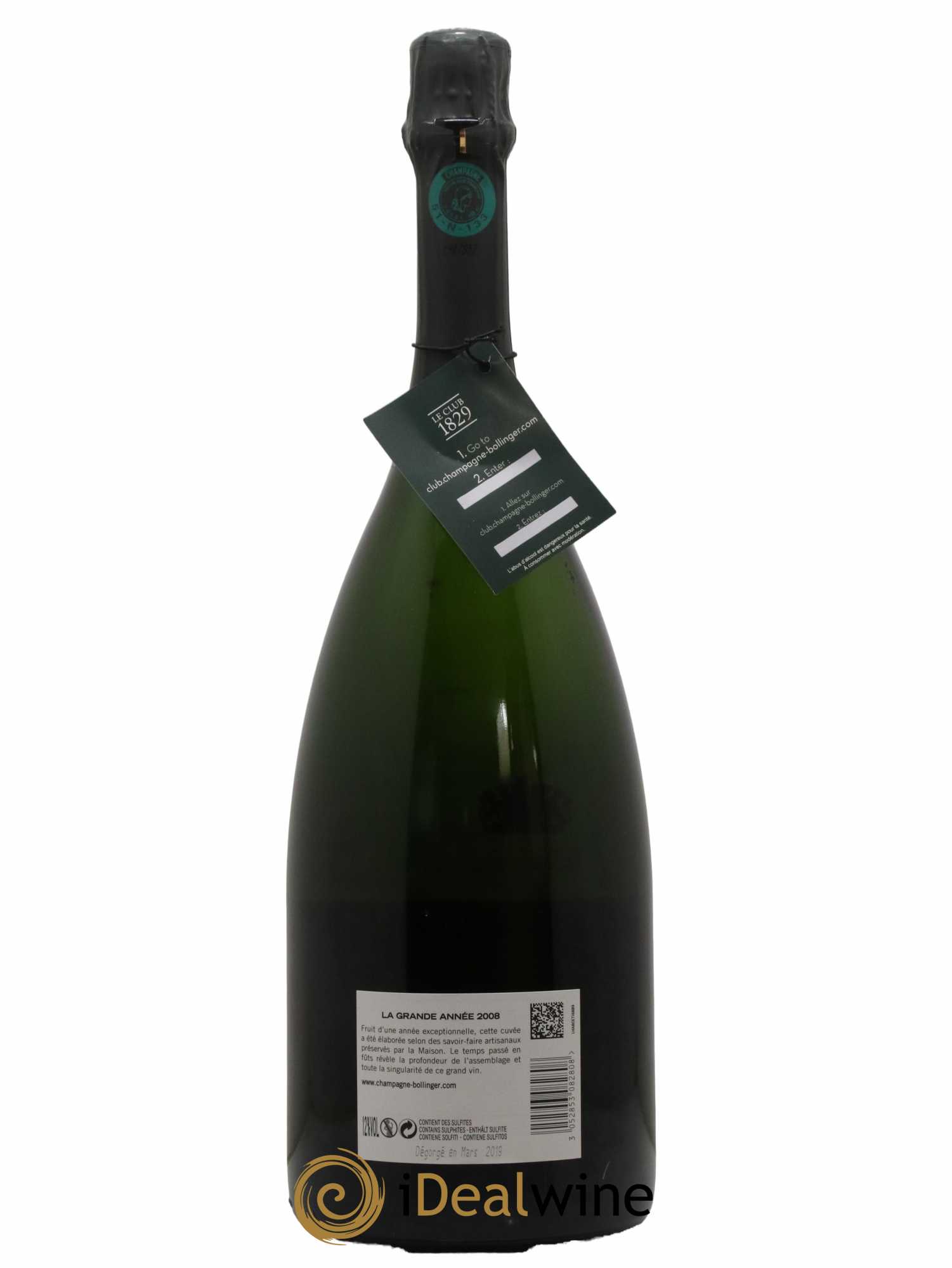 La Grande Année Brut Bollinger 2008 - Lot de 1 magnum - 2