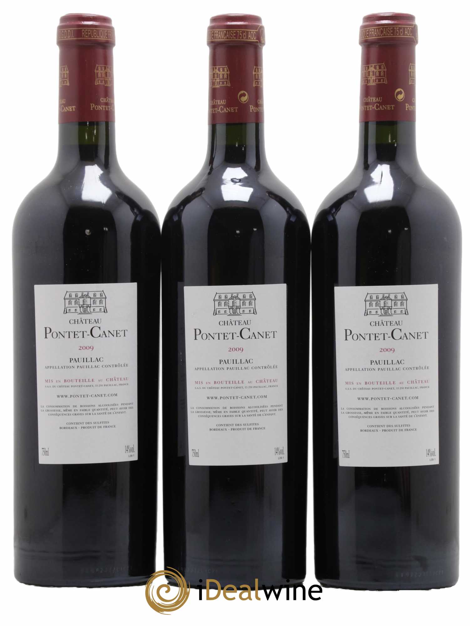 Château Pontet Canet 5ème Grand Cru Classé 2009 - Lot de 3 bouteilles - 2