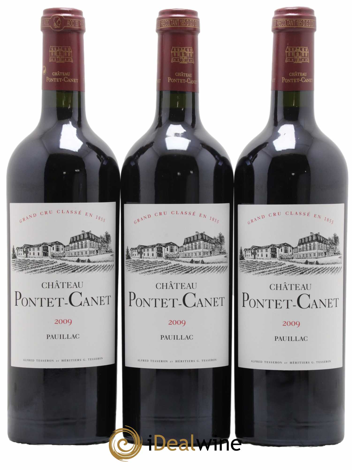 Château Pontet Canet 5ème Grand Cru Classé 2009 - Lot de 3 bouteilles - 0