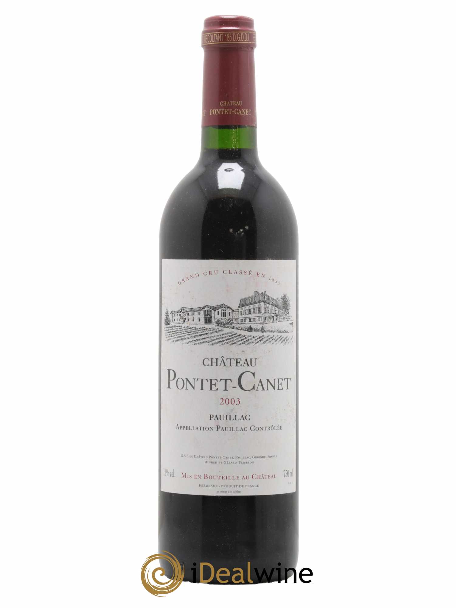 Château Pontet Canet 5ème Grand Cru Classé 2003 - Lot de 1 bouteille - 0