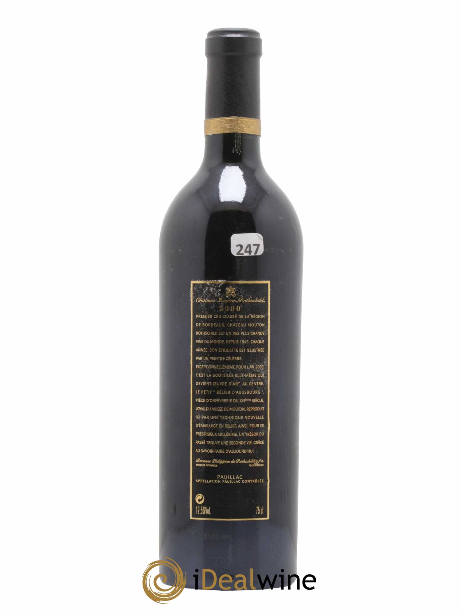Château Mouton Rothschild 1er Grand Cru Classé 2000 - Lot de 1 bouteille - 1