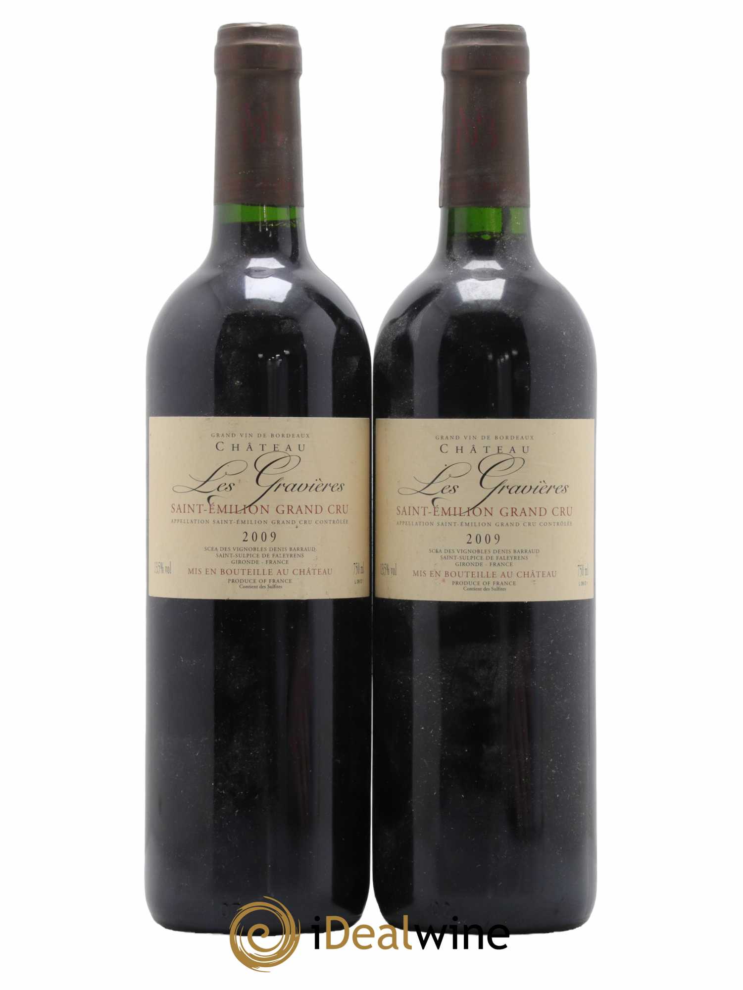 Saint-Émilion Grand Cru Château Les Gravieres 2009 - Lot de 2 bouteilles - 0