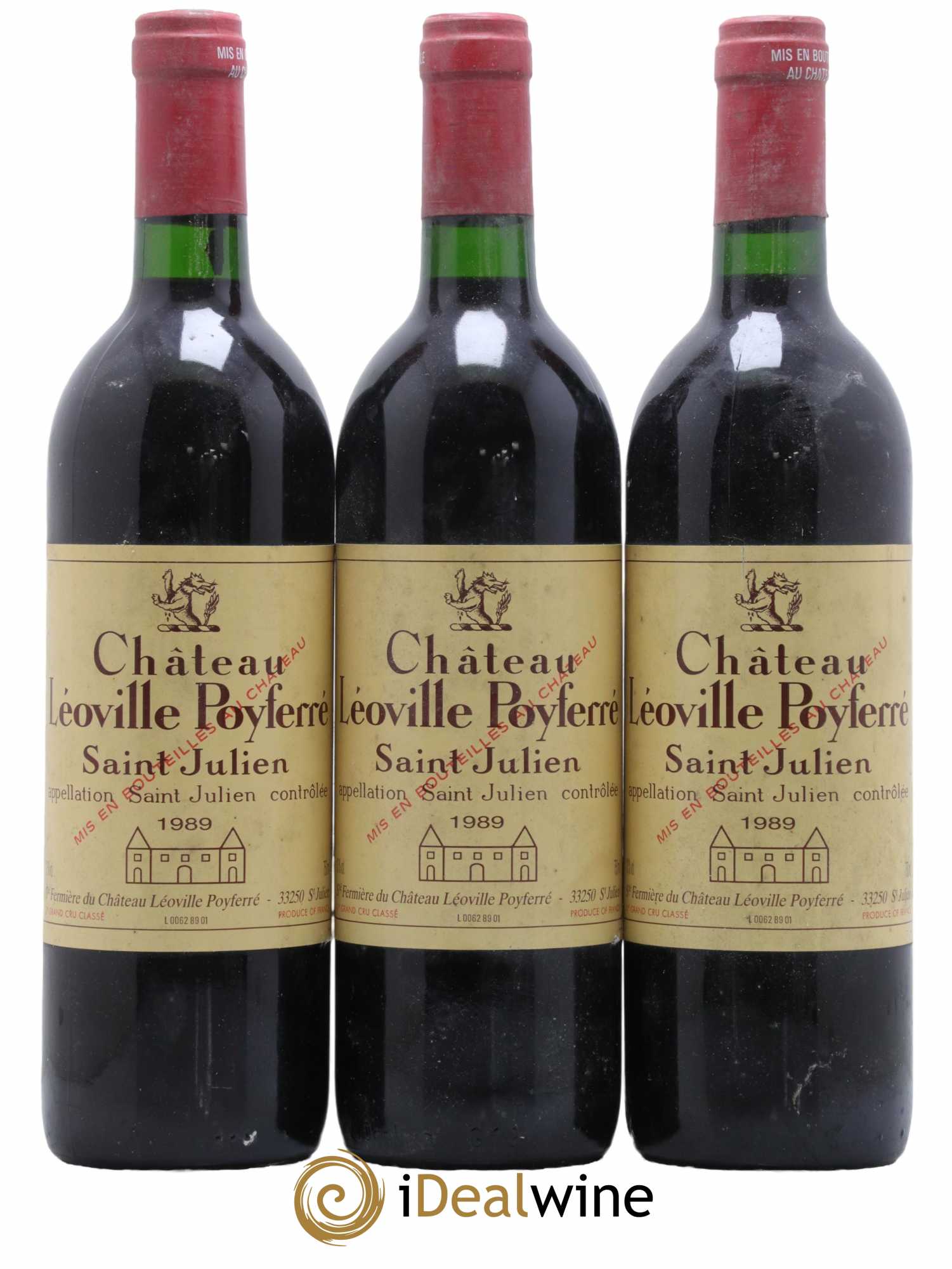 Château Léoville Poyferré 2ème Grand Cru Classé 1989 - Lot de 3 bouteilles - 0
