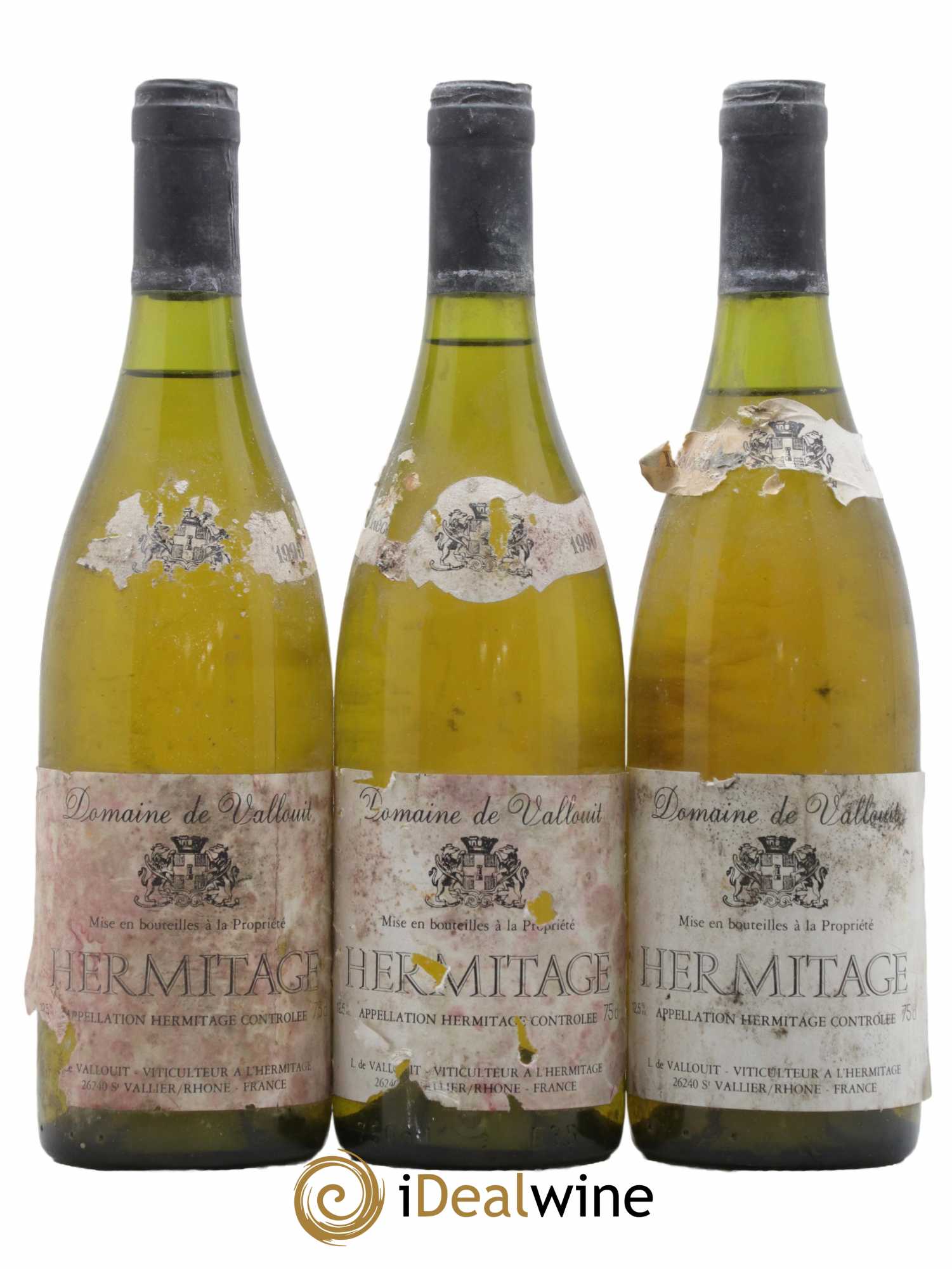 Hermitage Domaine De Vallouit 1990 - Lot de 3 bouteilles - 0