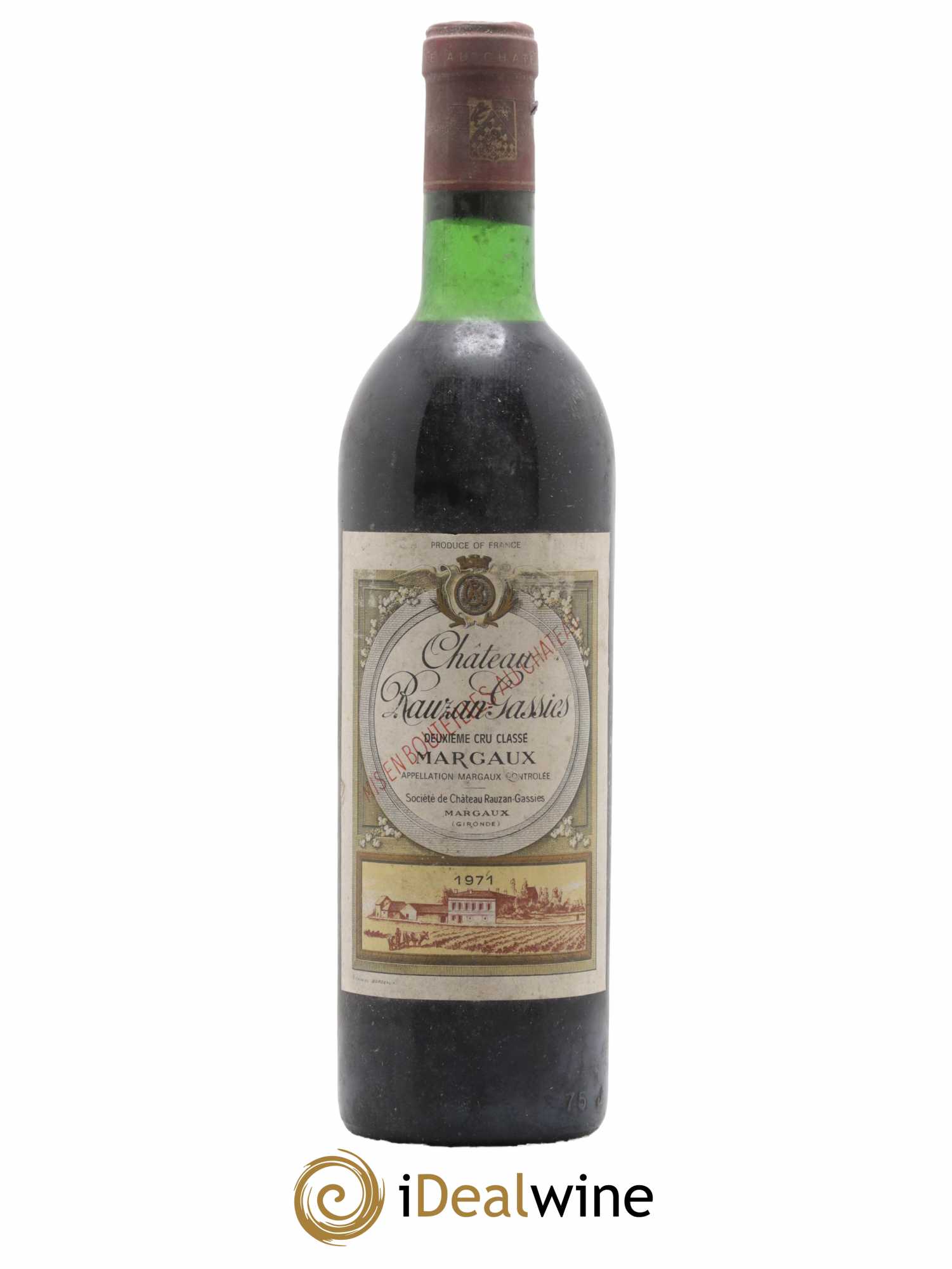 Château Rauzan-Gassies 2ème Grand Cru Classé 1971 - Lot de 1 bouteille - 0