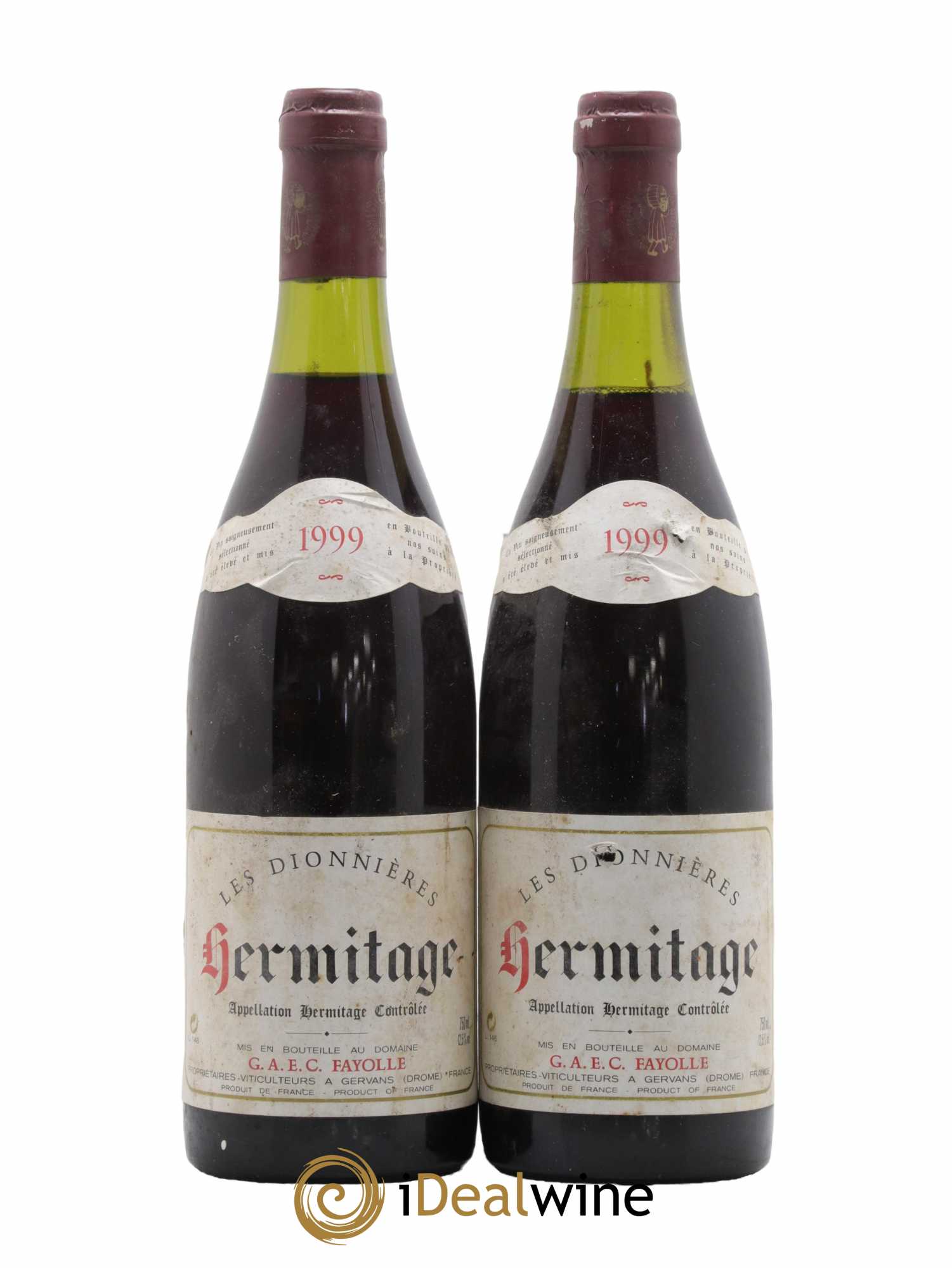 Hermitage Les Dionnieres Fayolle 1999 - Lot de 2 bouteilles - 0