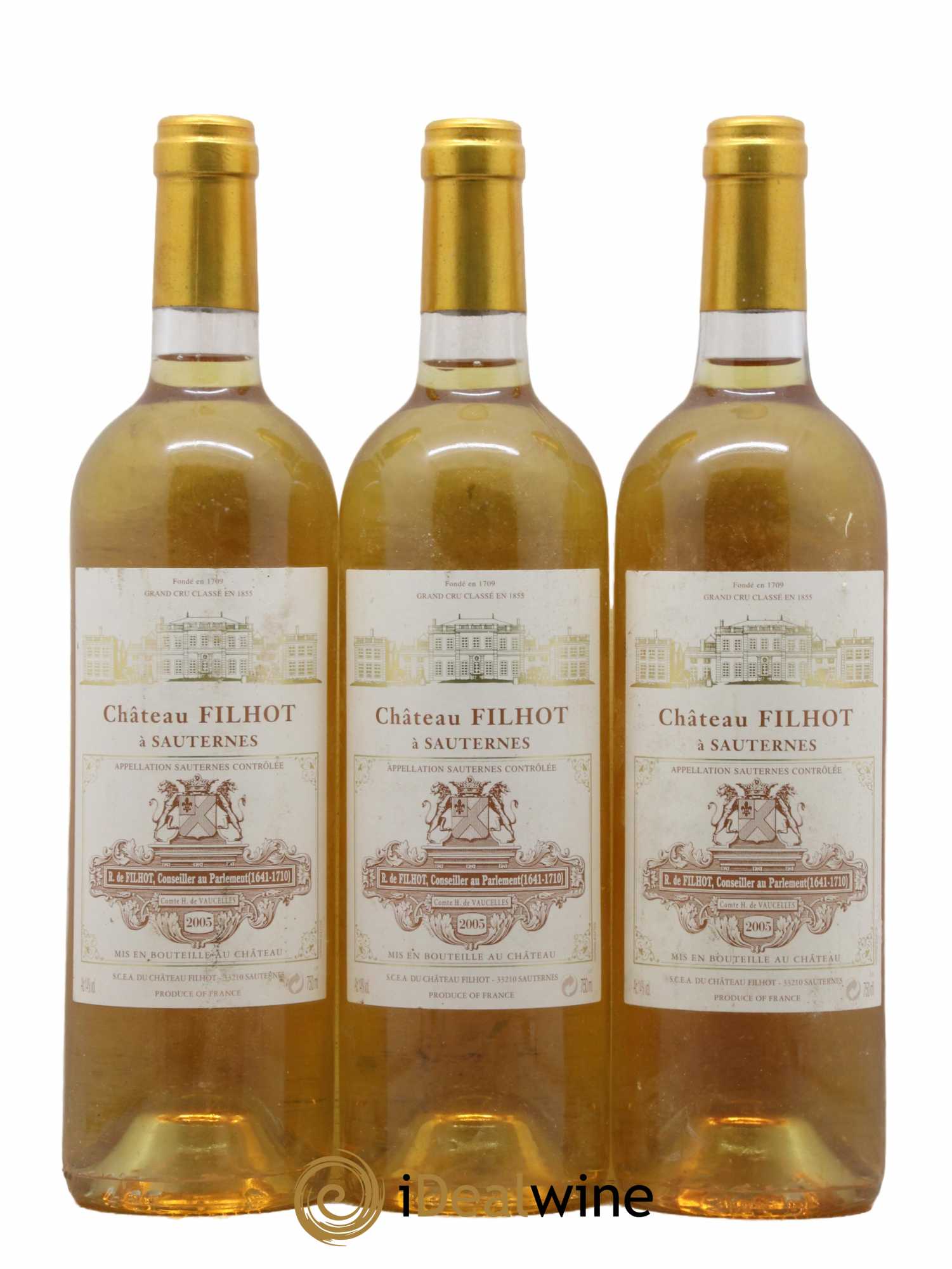 Château Filhot 2ème Grand Cru Classé 2005 - Lotto di 3 bottiglie - 0