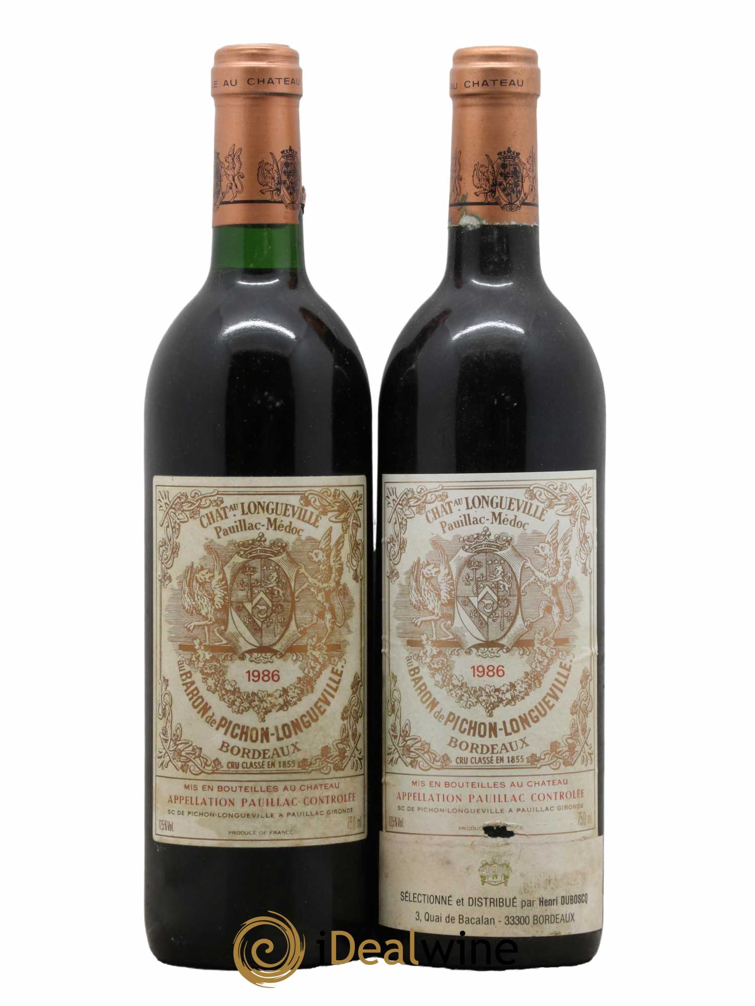 Pichon Longueville Baron 2ème Grand Cru Classé 1986 - Lot de 2 bouteilles - 0
