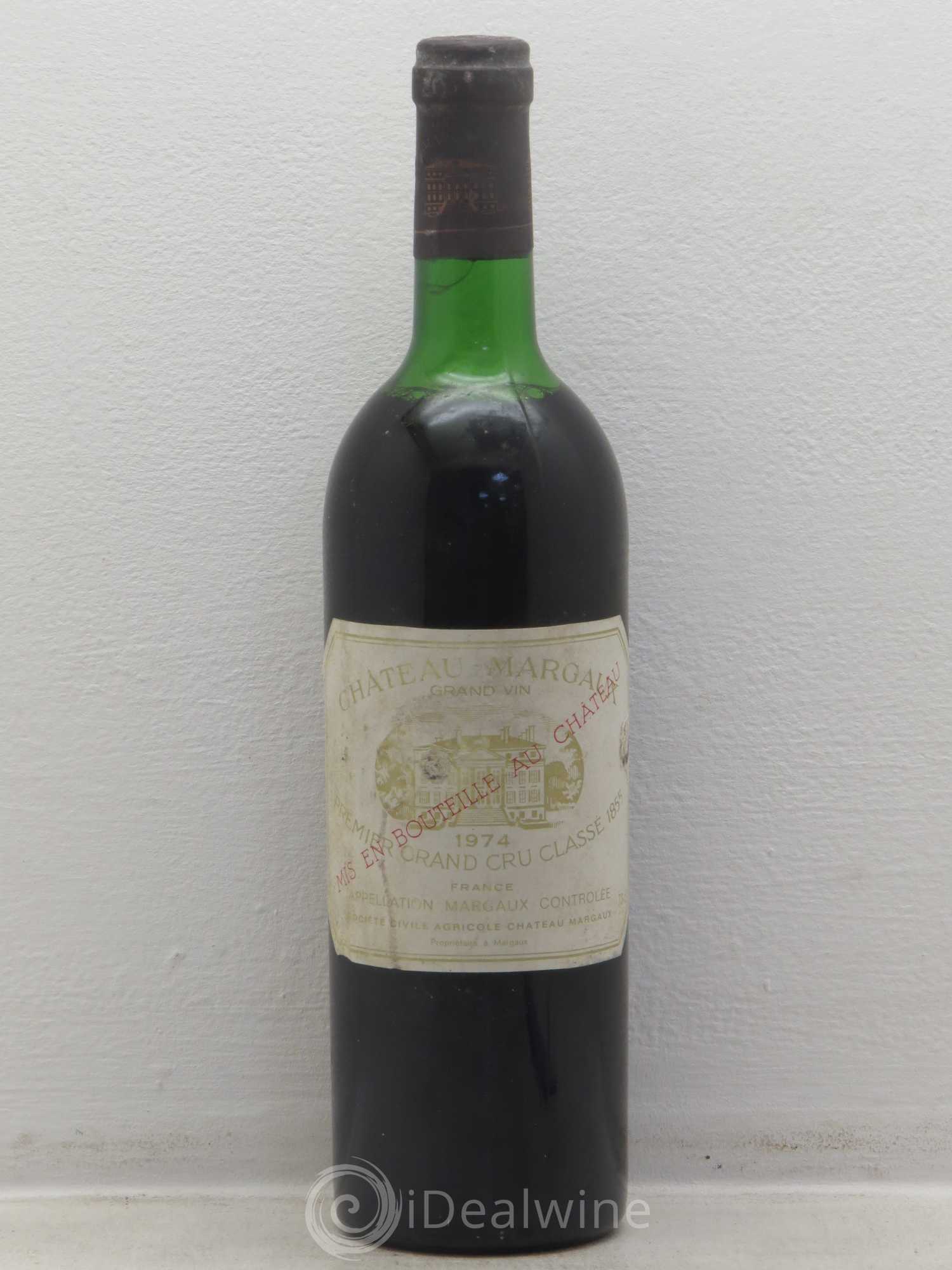 Château Margaux 1er Grand Cru Classé 1974 - Lot de 1 bouteille - 0