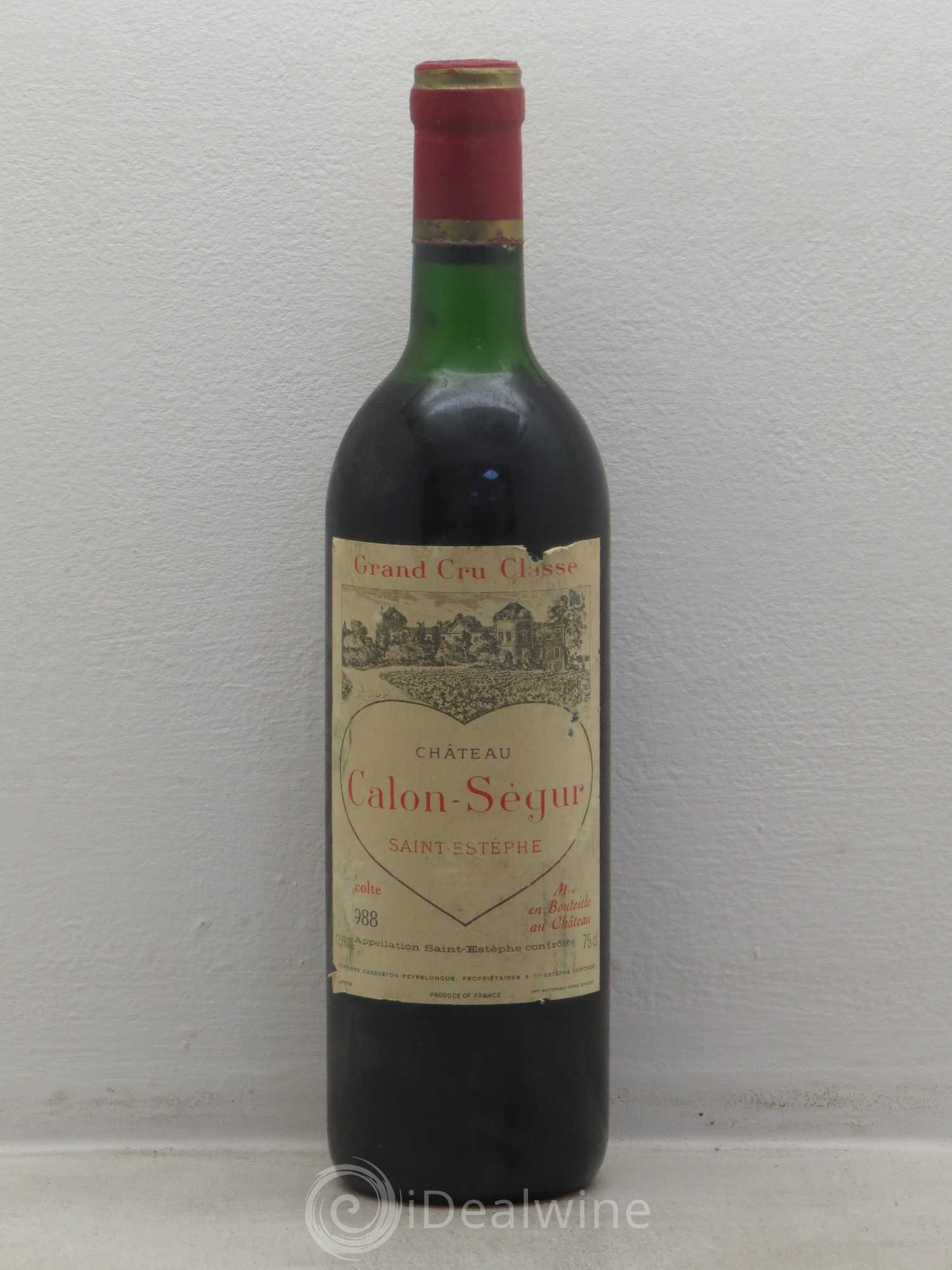 Château Calon Ségur 3ème Grand Cru Classé 1988 - Lot de 1 bouteille - 0