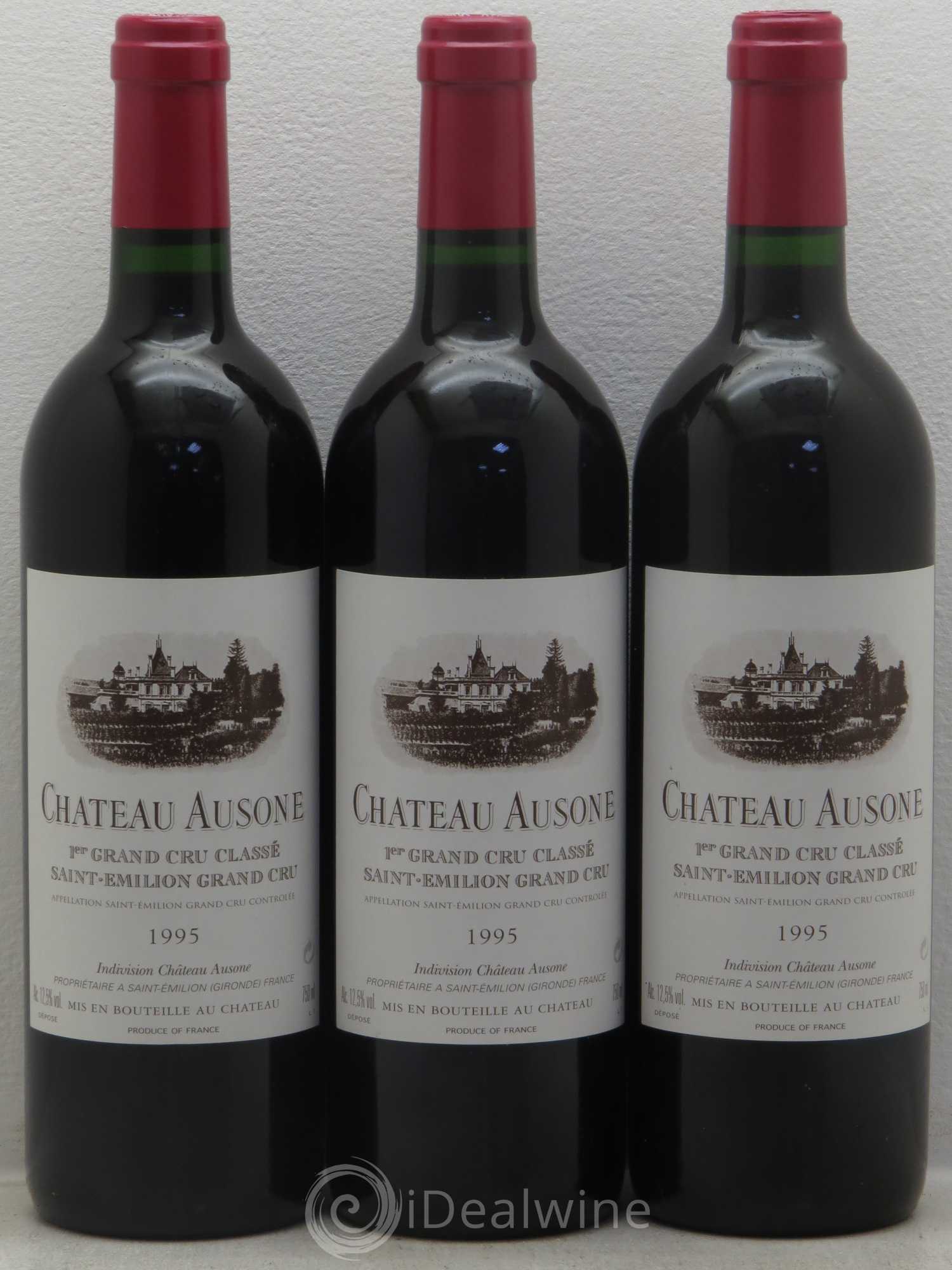 Château Ausone 1er Grand Cru Classé A 1995 - Lot de 3 bouteilles - 0