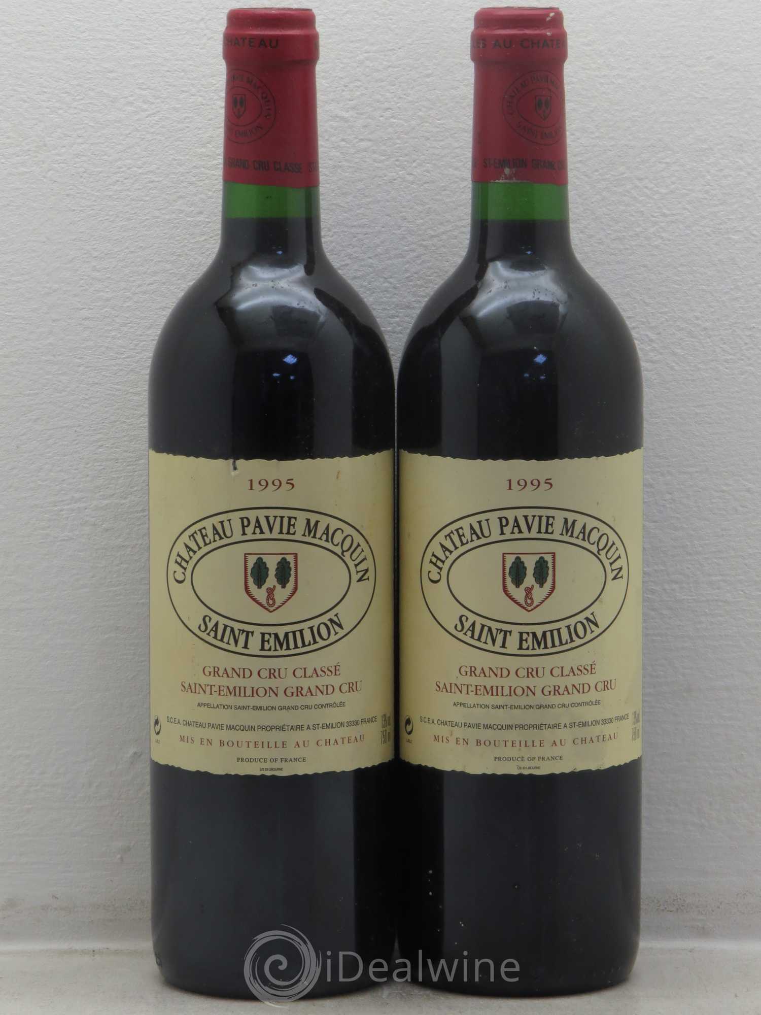 Château Pavie Macquin 1er Grand Cru Classé B 1995 - Lot de 2 bouteilles - 0