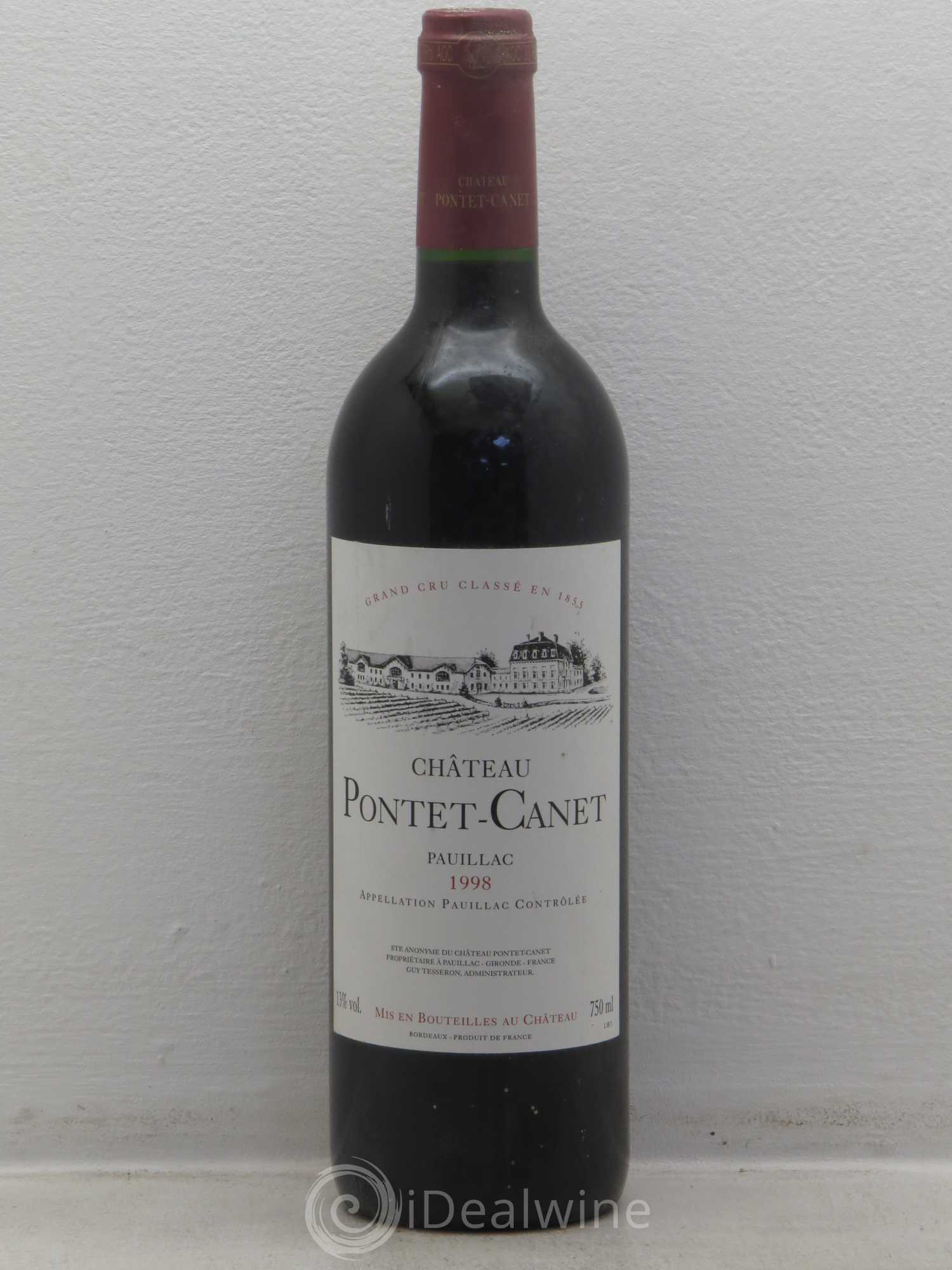 Château Pontet Canet 5ème Grand Cru Classé 1998 - Lot de 1 bouteille - 0