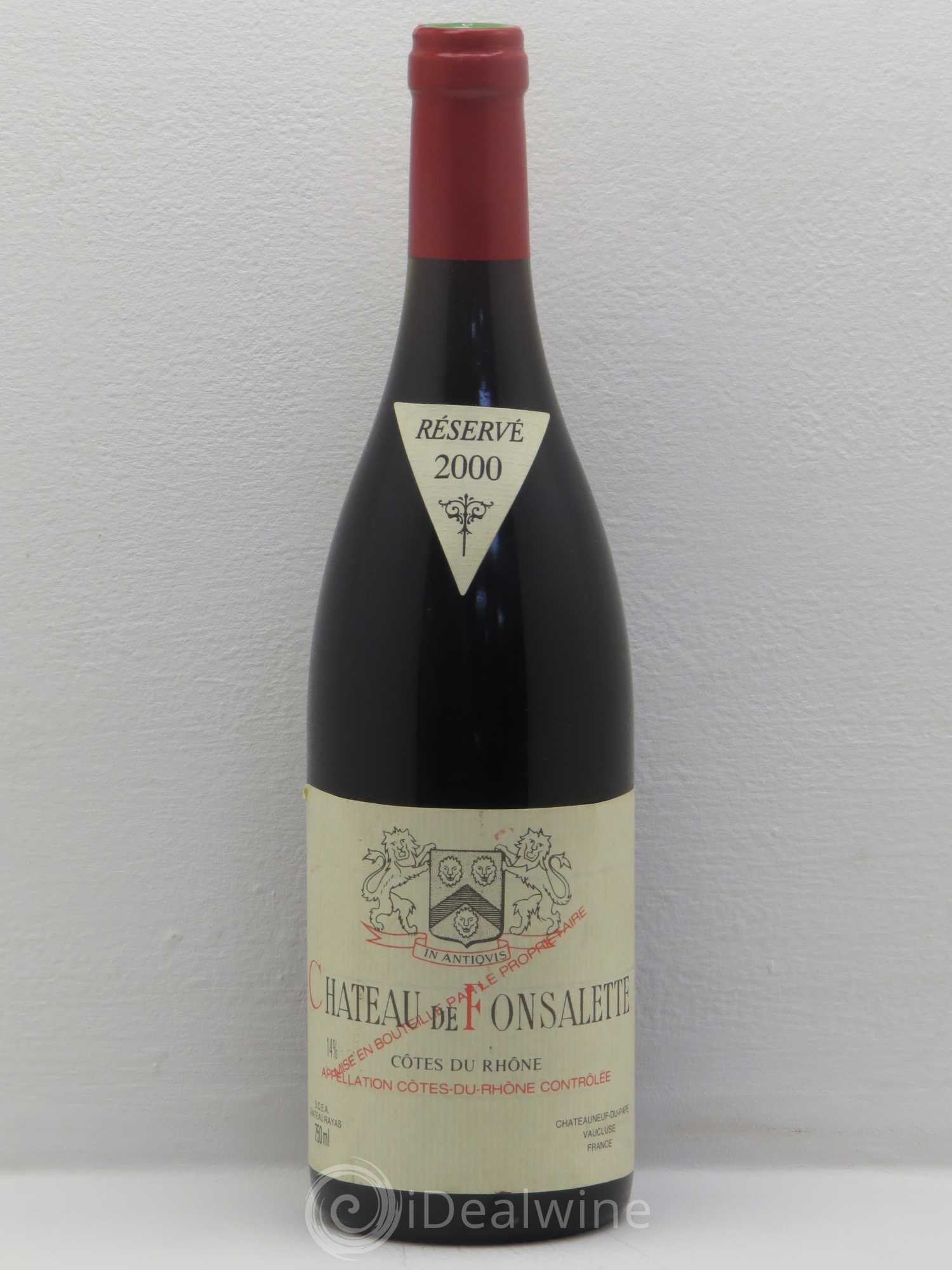 Côtes-du-Rhône Château de Fonsalette Emmanuel Reynaud 2000 - Lot de 1 bouteille - 0
