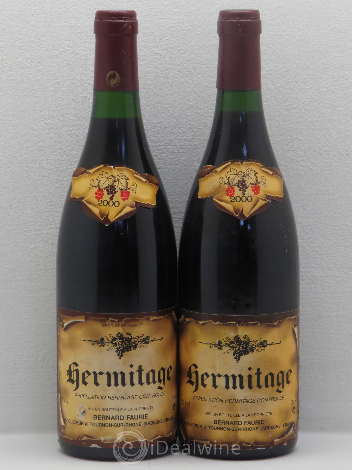 Hermitage Bernard Faurie 2000 - Lot de 2 bouteilles - 0