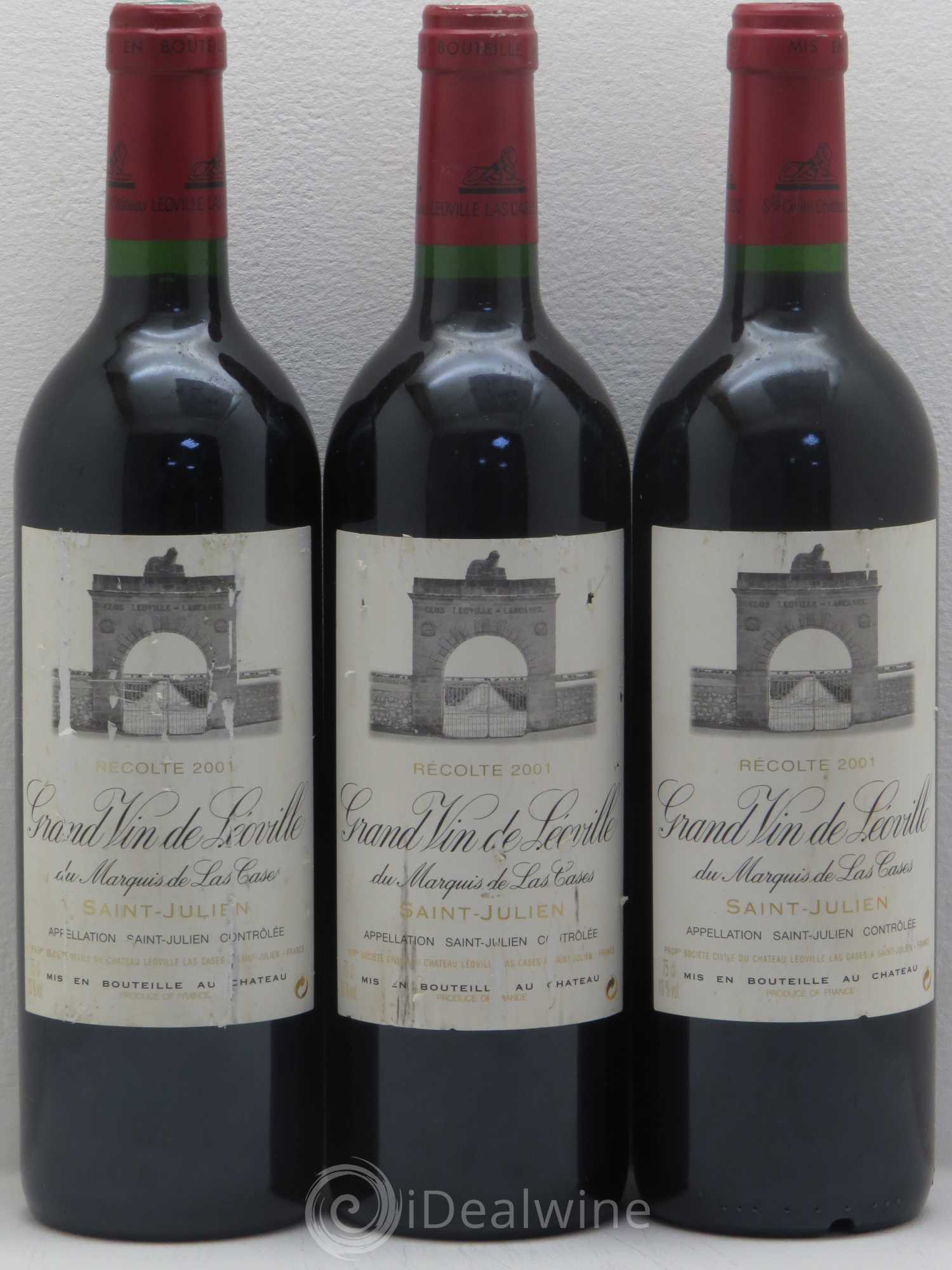 Château Léoville Las Cases 2ème Grand Cru Classé 2001 - Lot de 3 bouteilles - 0