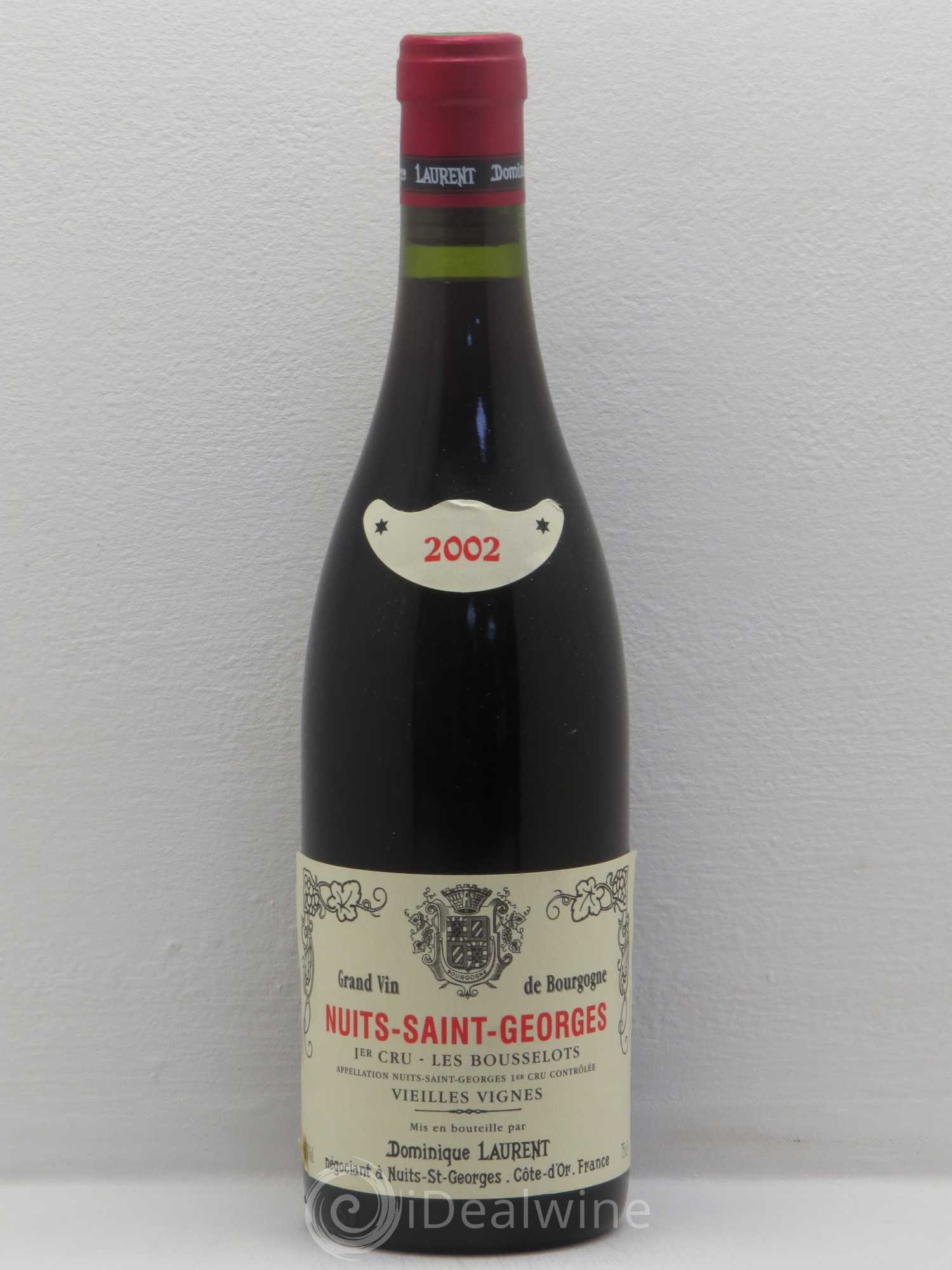 Nuits-Saint-Georges 1er Cru Les Bousselots Vieilles Vignes Domaine Dominique Laurent 2002 - Posten von 1 Flasche - 0