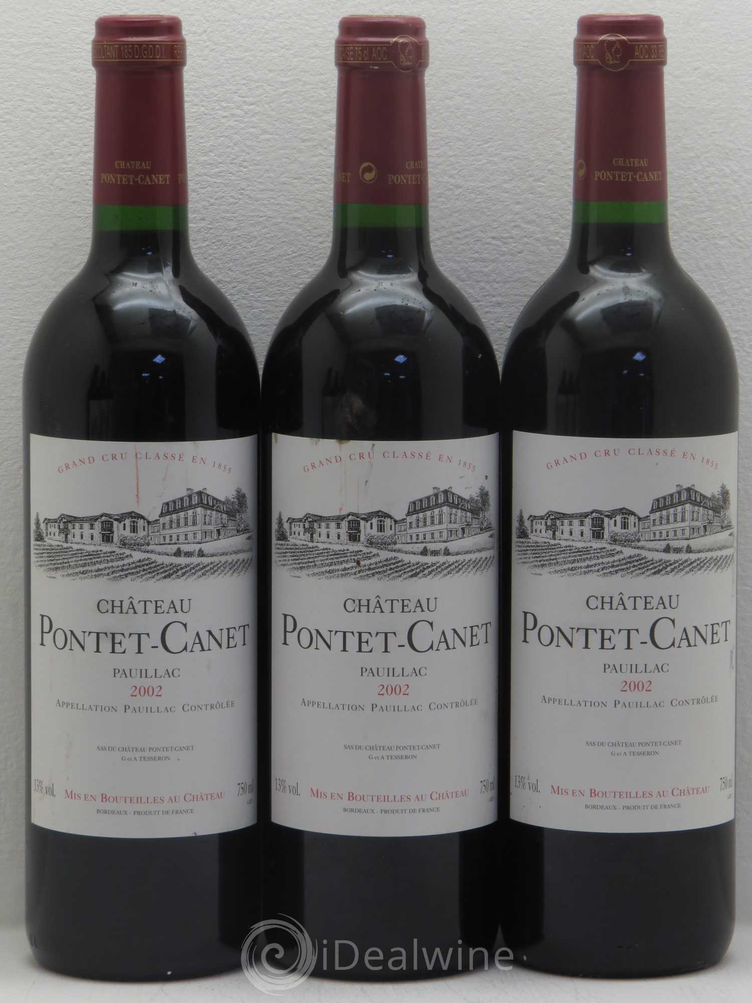 Château Pontet Canet 5ème Grand Cru Classé 2002 - Lot de 6 bouteilles - 1