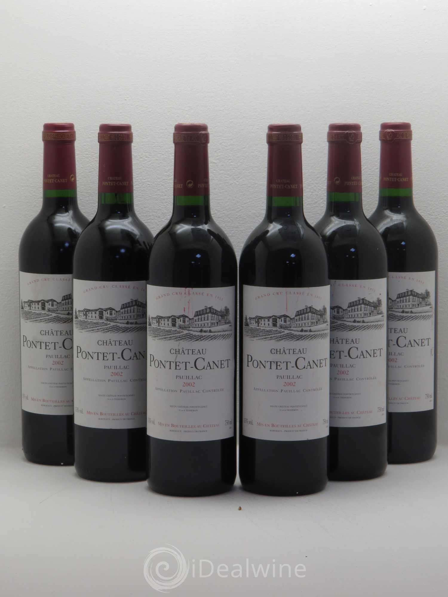 Château Pontet Canet 5ème Grand Cru Classé 2002 - Lot de 6 bouteilles - 0