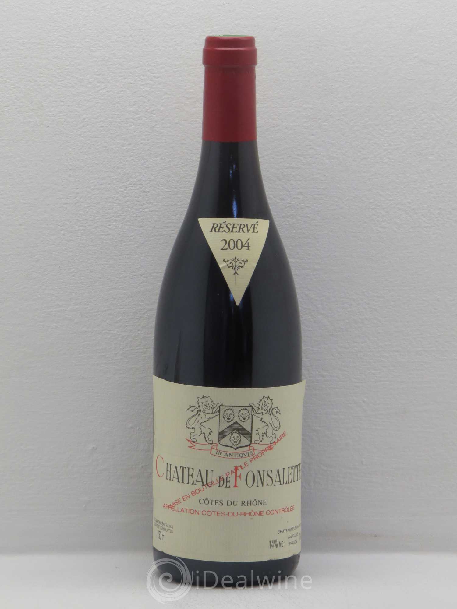 Côtes-du-Rhône Château de Fonsalette Emmanuel Reynaud 2004 - Lot de 1 bouteille - 0