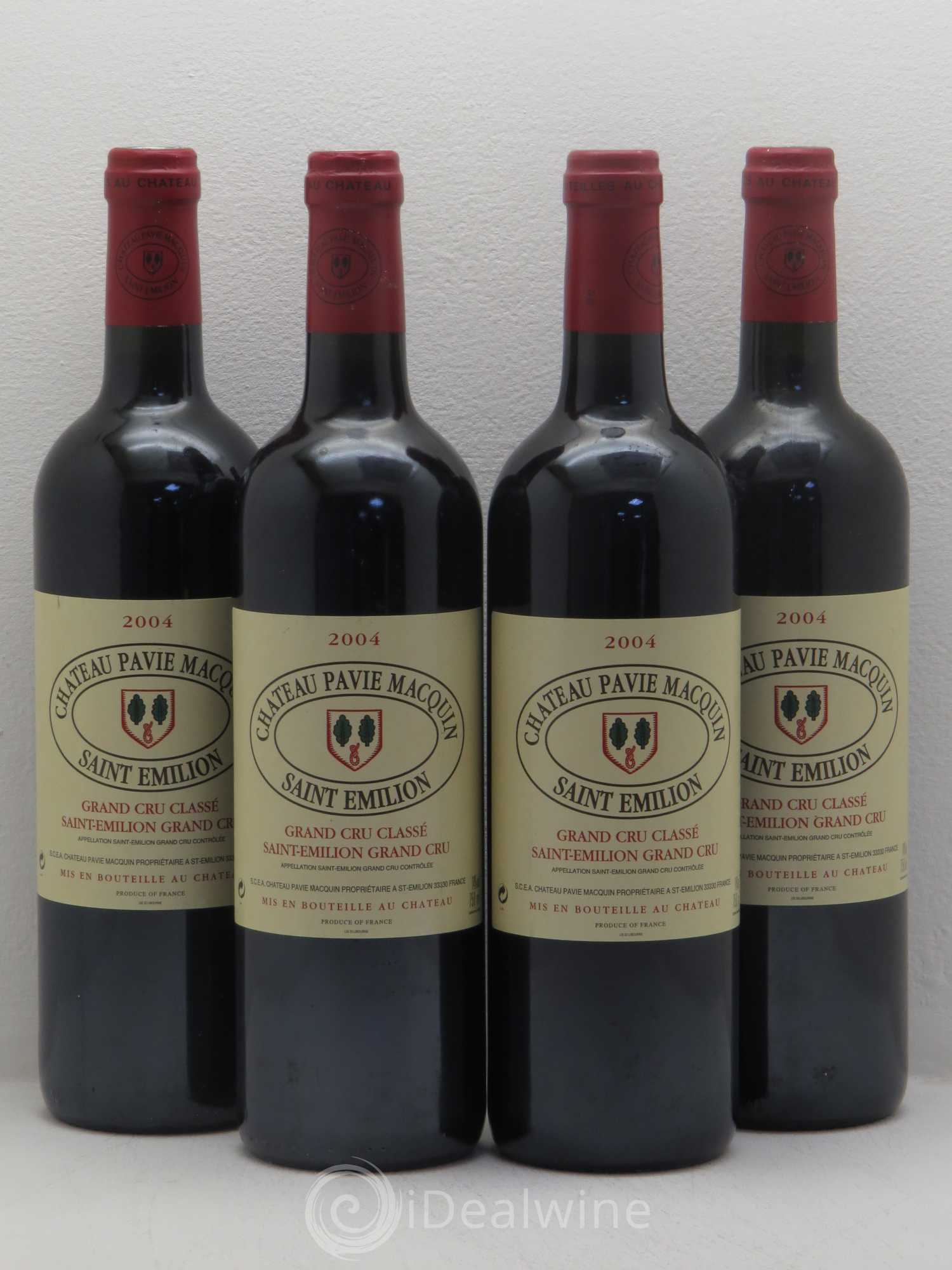 Château Pavie Macquin 1er Grand Cru Classé B 2004 - Lot de 4 bouteilles - 0