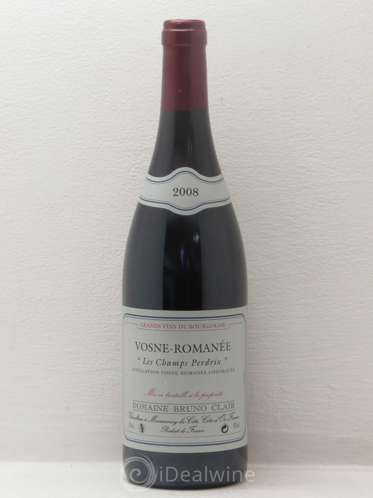 Vosne-Romanée Les Champs Perdrix Bruno Clair (Domaine) 2008 - Lot de 1 bouteille - 0