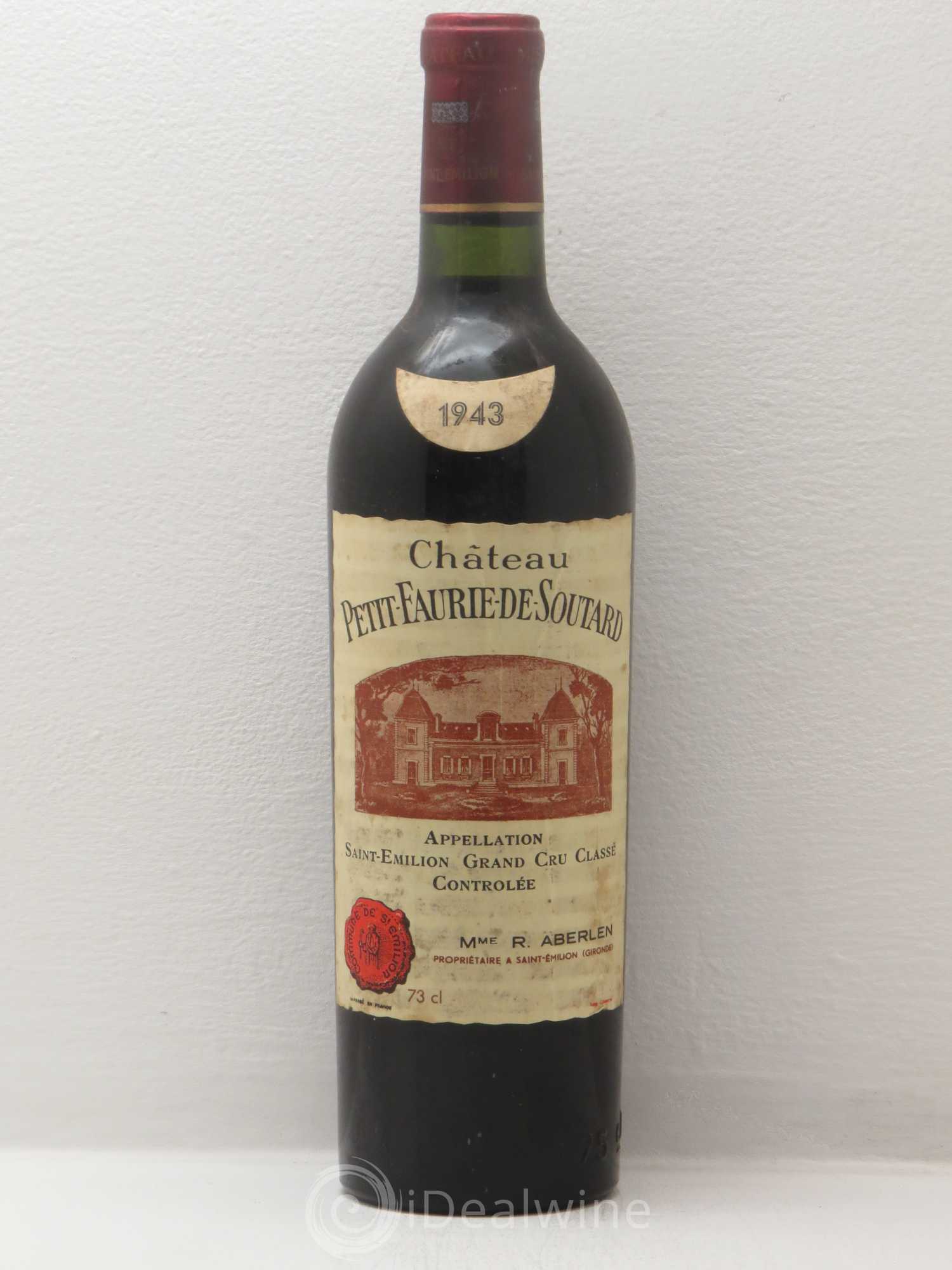 Château Petit Faurie de Soutard Grand Cru Classé 1943 - Lot de 1 bouteille - 0