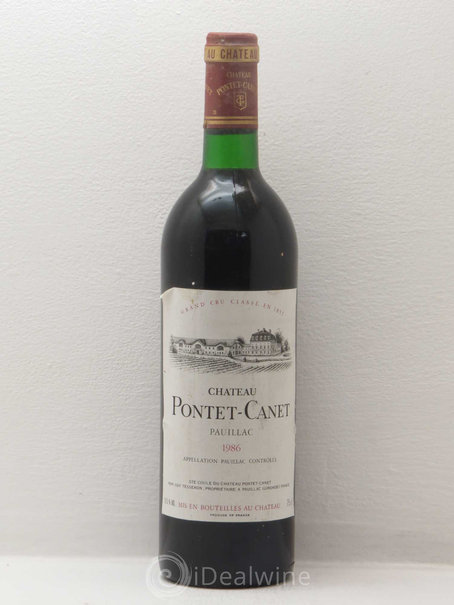 Château Pontet Canet 5ème Grand Cru Classé 1986 - Lot de 1 bouteille - 0
