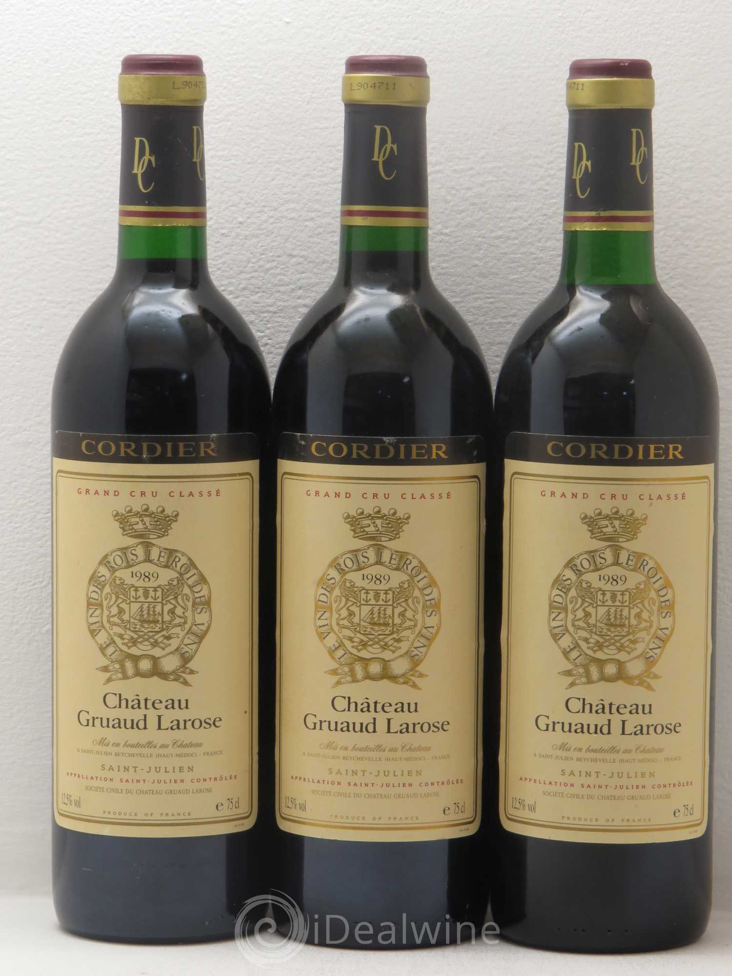 Château Gruaud Larose 2ème Grand Cru Classé 1989 - Lot de 3 bouteilles - 0
