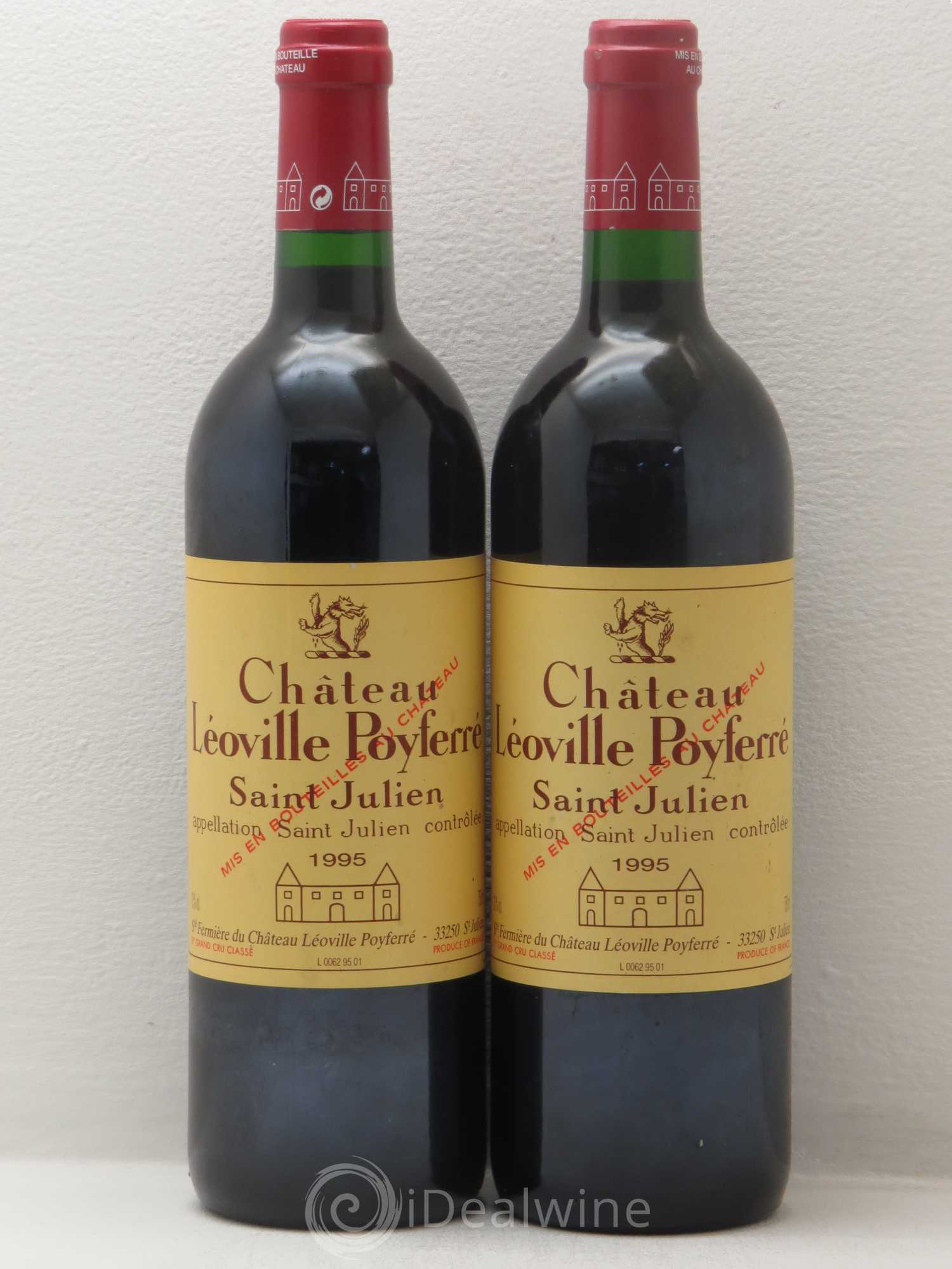 Château Léoville Poyferré 2ème Grand Cru Classé 1995 - Lot de 2 bouteilles - 0