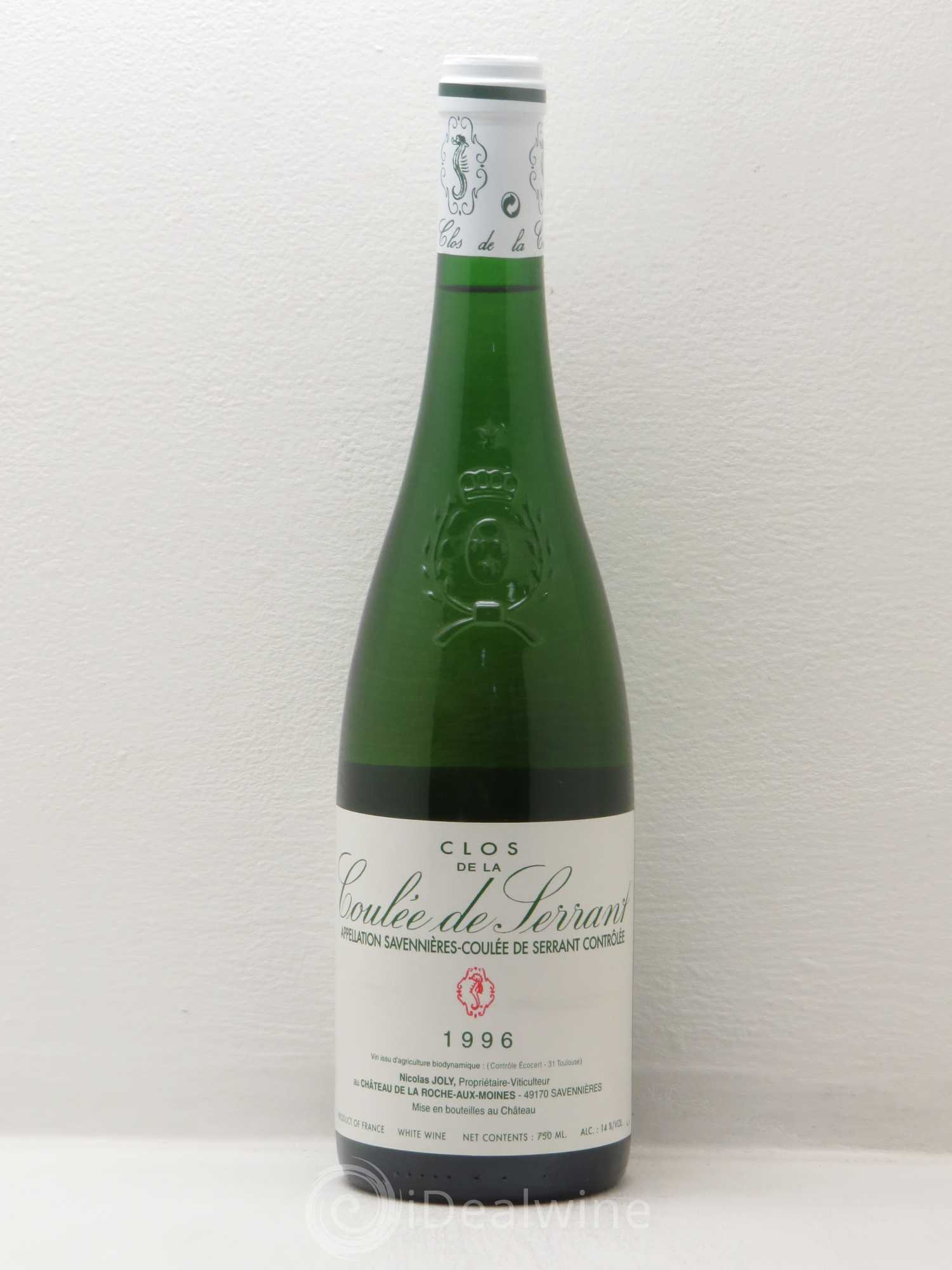 Savennières Clos de la Coulée de Serrant Vignobles de la Coulée de Serrant - Nicolas Joly 1996 - Lot de 1 bouteille - 0