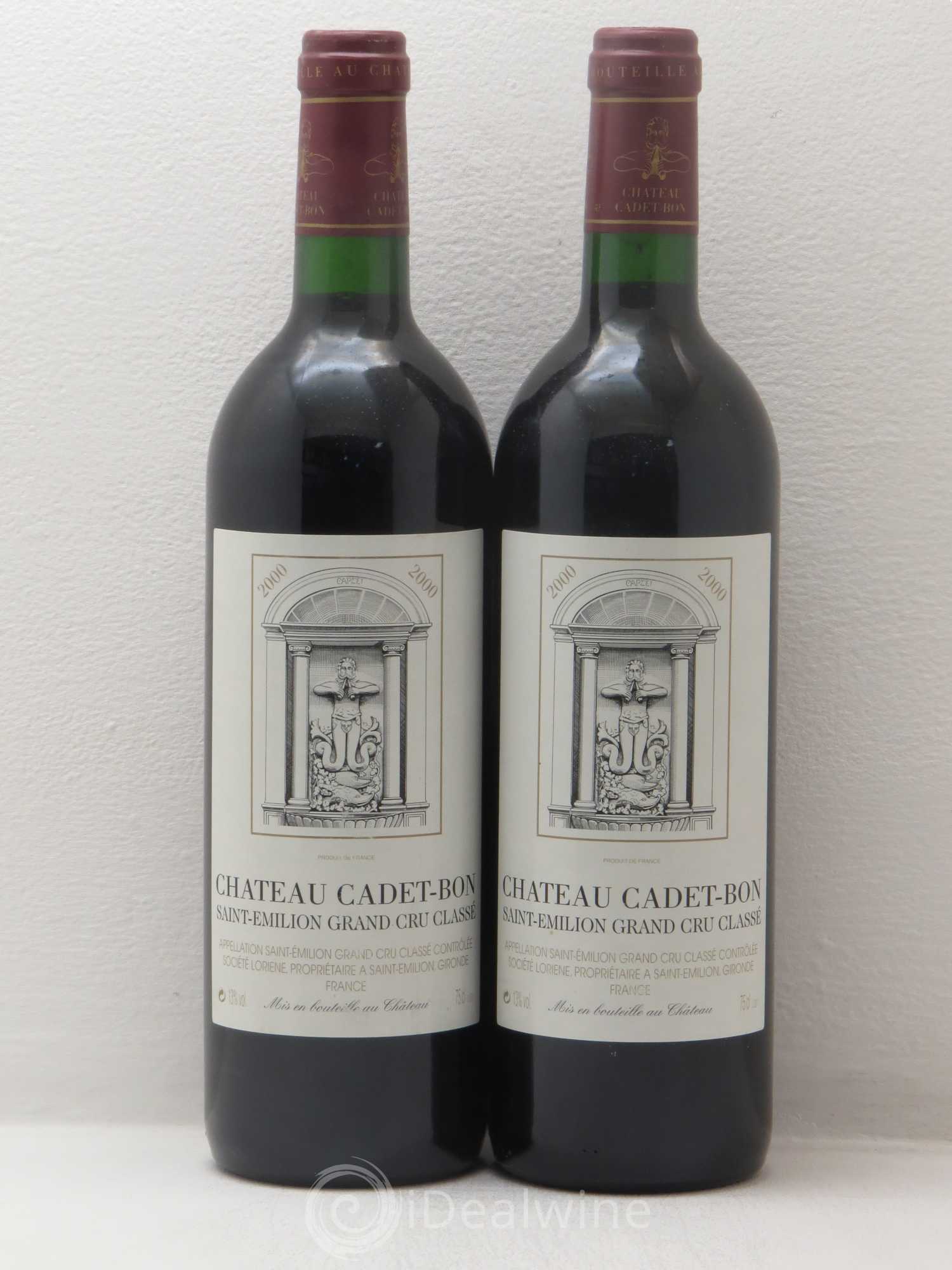 Château Cadet Bon Grand Cru Classé 2000 - Lot de 2 bouteilles - 0