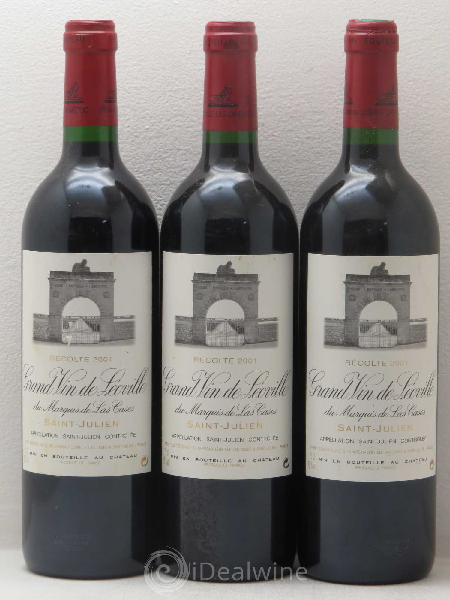 Château Léoville Las Cases 2ème Grand Cru Classé 2001 - Lot de 3 bouteilles - 0