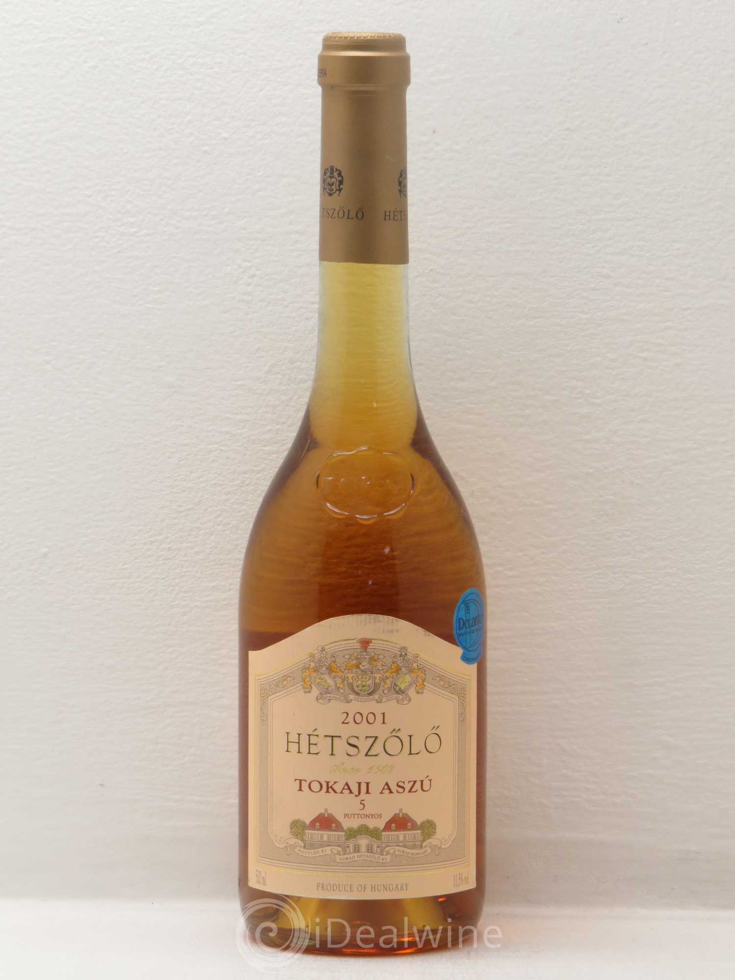 Tokaji Tokaji Aszu 5 puttonyos-Hetszolo 2001 - Posten von 1 Flasche - 0