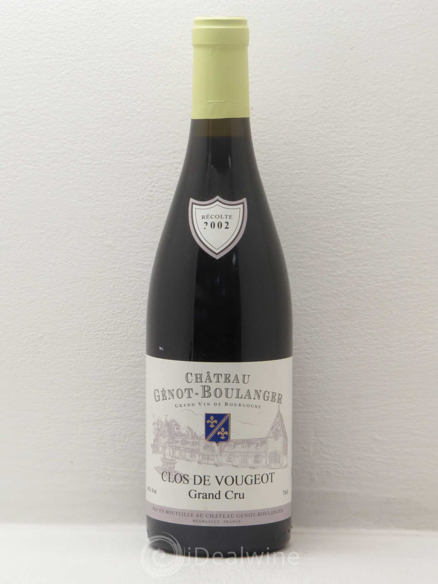 Clos de Vougeot Grand Cru Château Genot Boulanger 2002 - Posten von 1 Flasche - 0
