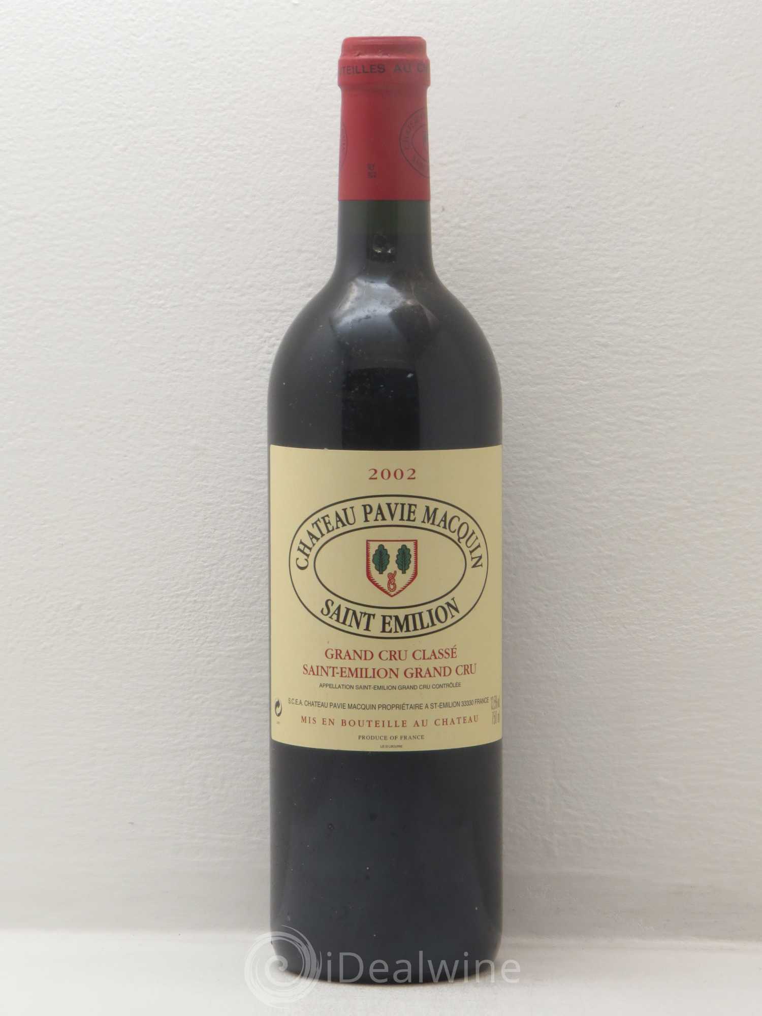 Château Pavie Macquin 1er Grand Cru Classé B 2002 - Lot de 1 bouteille - 0