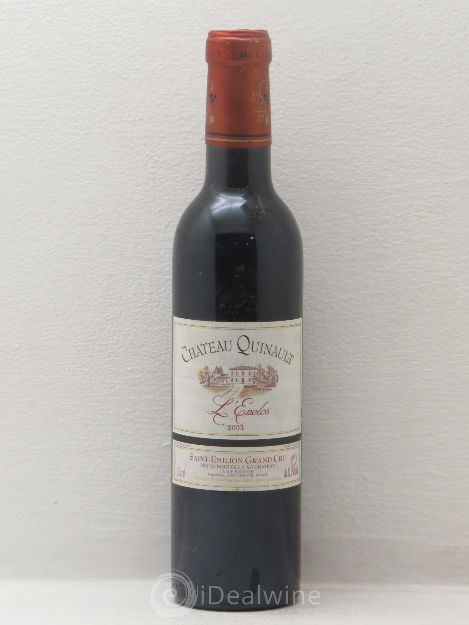 Château Quinault L'Enclos 2003 - Lot de 1 demi bouteille - 0