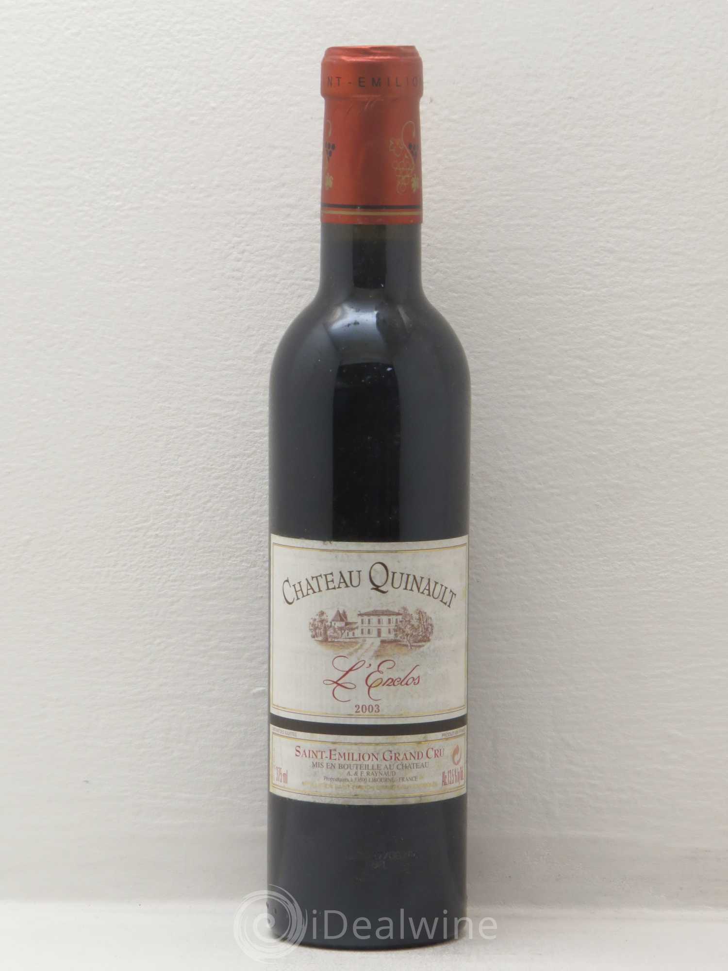 Château Quinault L'Enclos 2003 - Lot de 1 demi bouteille - 0