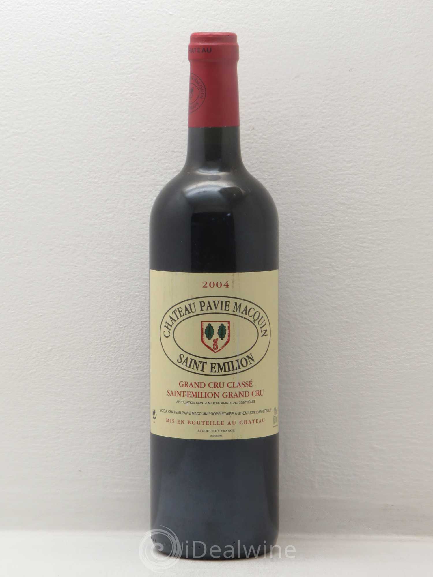 Château Pavie Macquin 1er Grand Cru Classé B 2004 - Lot de 1 bouteille - 0