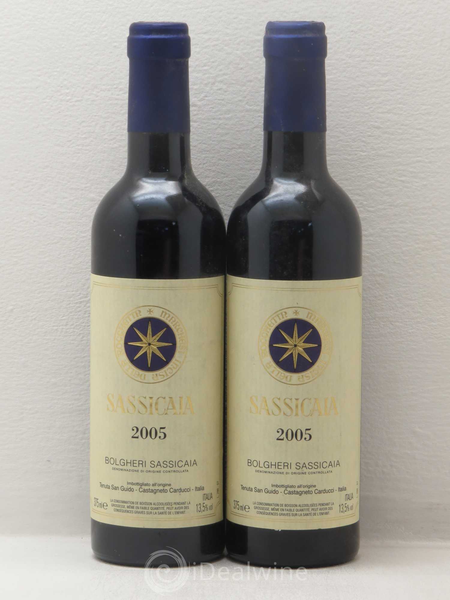 Bolgheri DOC Sassicaia Tenuta San Guido 2005 - Lot de 2 demi bouteilles - 0