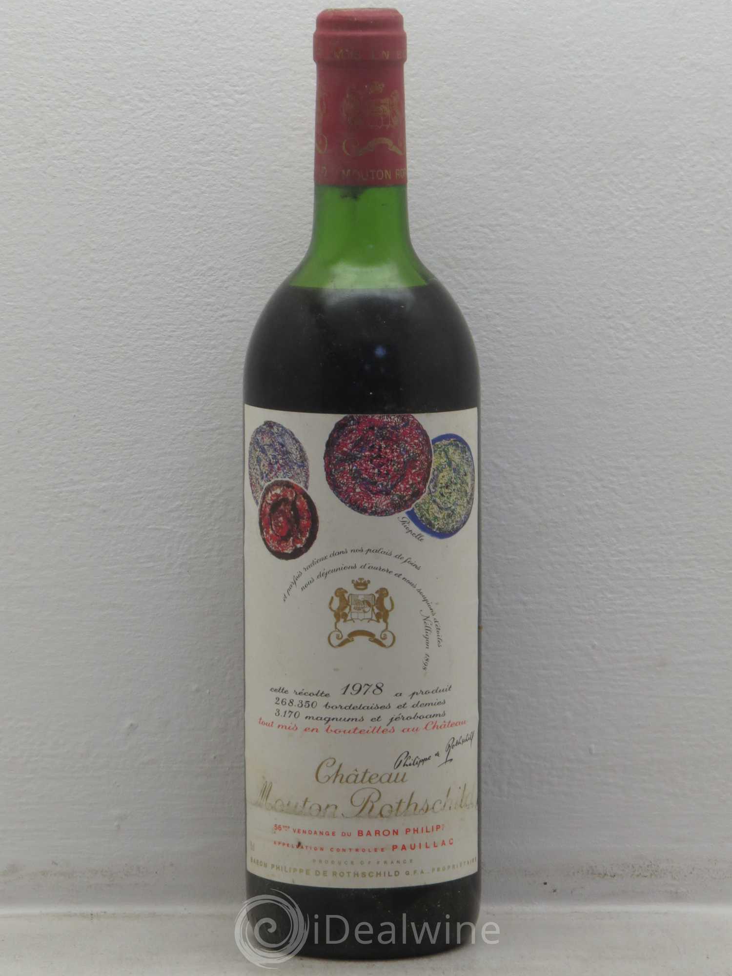 Château Mouton Rothschild 1er Grand Cru Classé 1978 - Lot de 1 bouteille - 0