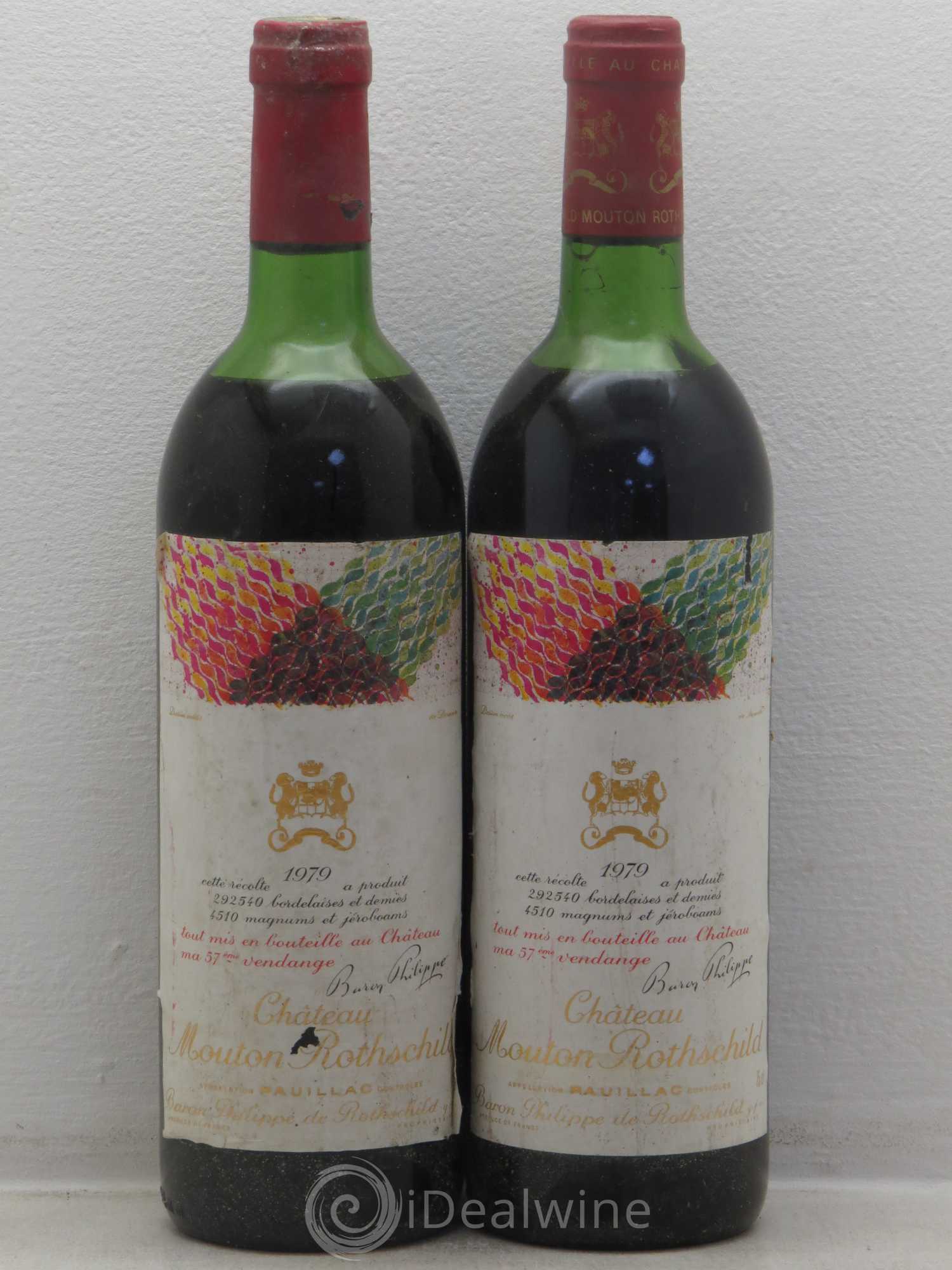 Château Mouton Rothschild 1er Grand Cru Classé 1979 - Lot de 2 bouteilles - 0