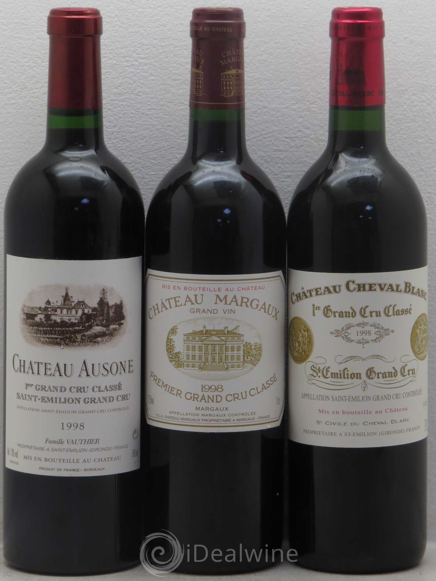 Caisse Duclot 9Btes Pétrus, Ausone, Lafite Rothschild, Haut Brion, Cheval Blanc, Latour, Mouton Rothschild, Margaux, Mission Haut Brion 1998 - Posten von 1 Flasche - 2